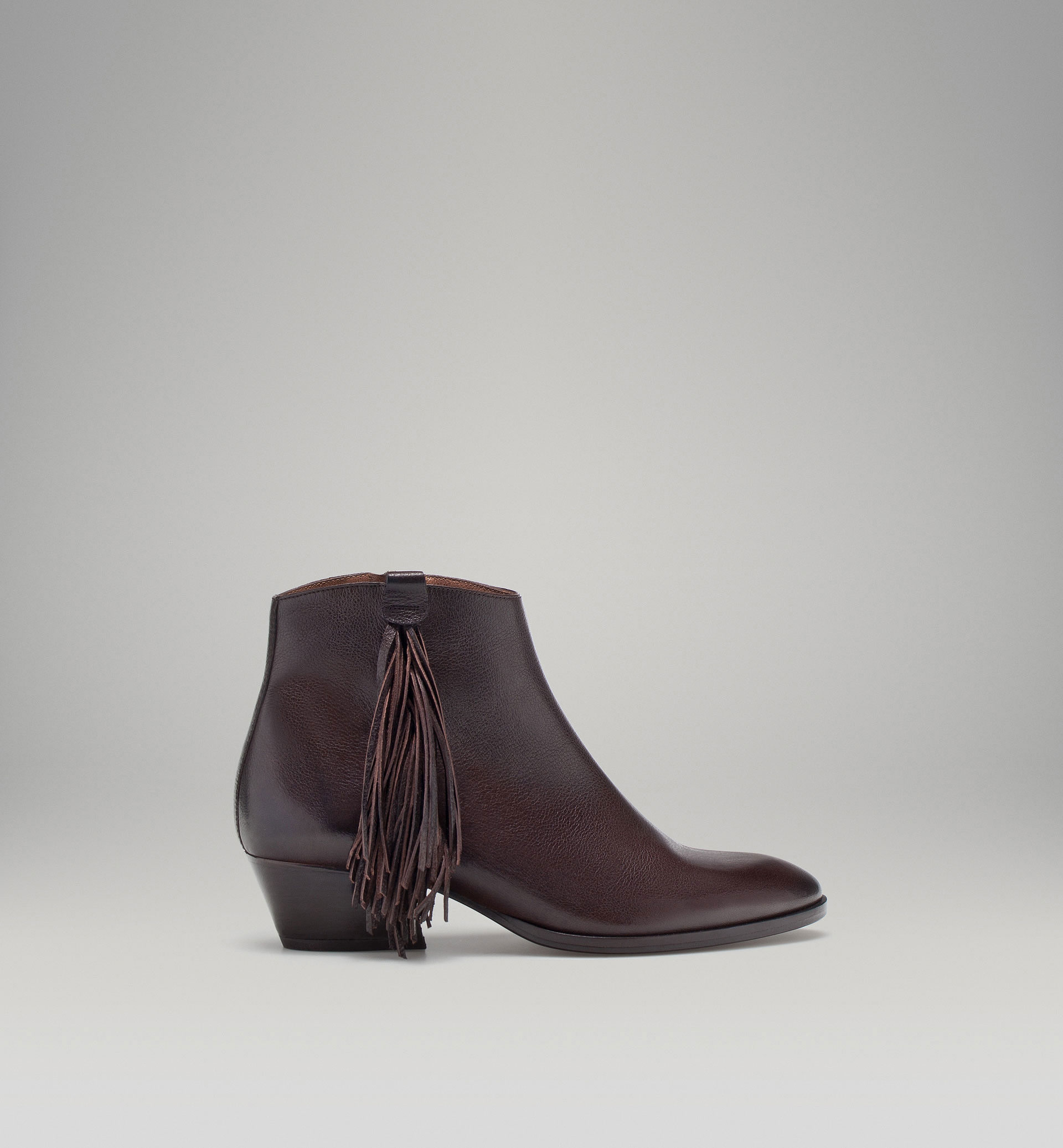FRINGED COWBOY ANKLE BOOTS