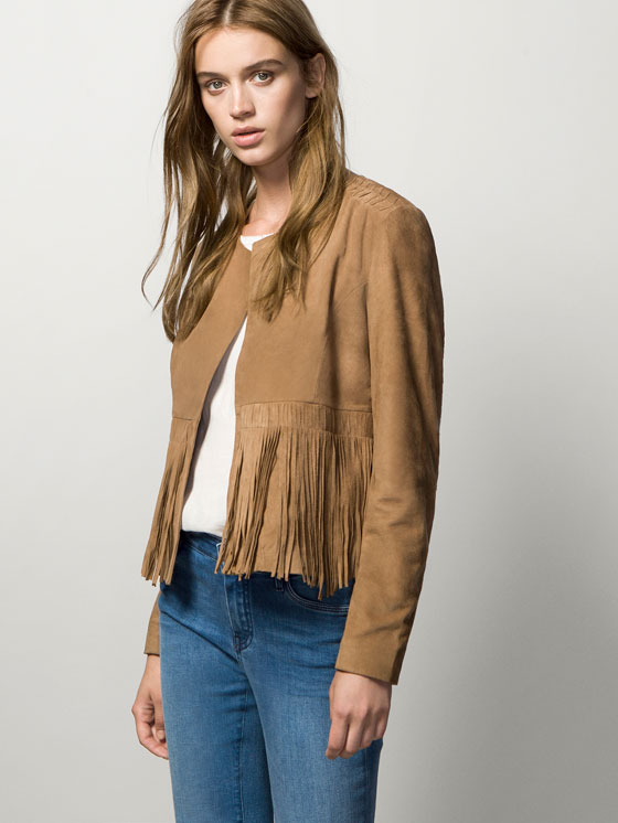 SUEDE JACKET WITH FRINGING