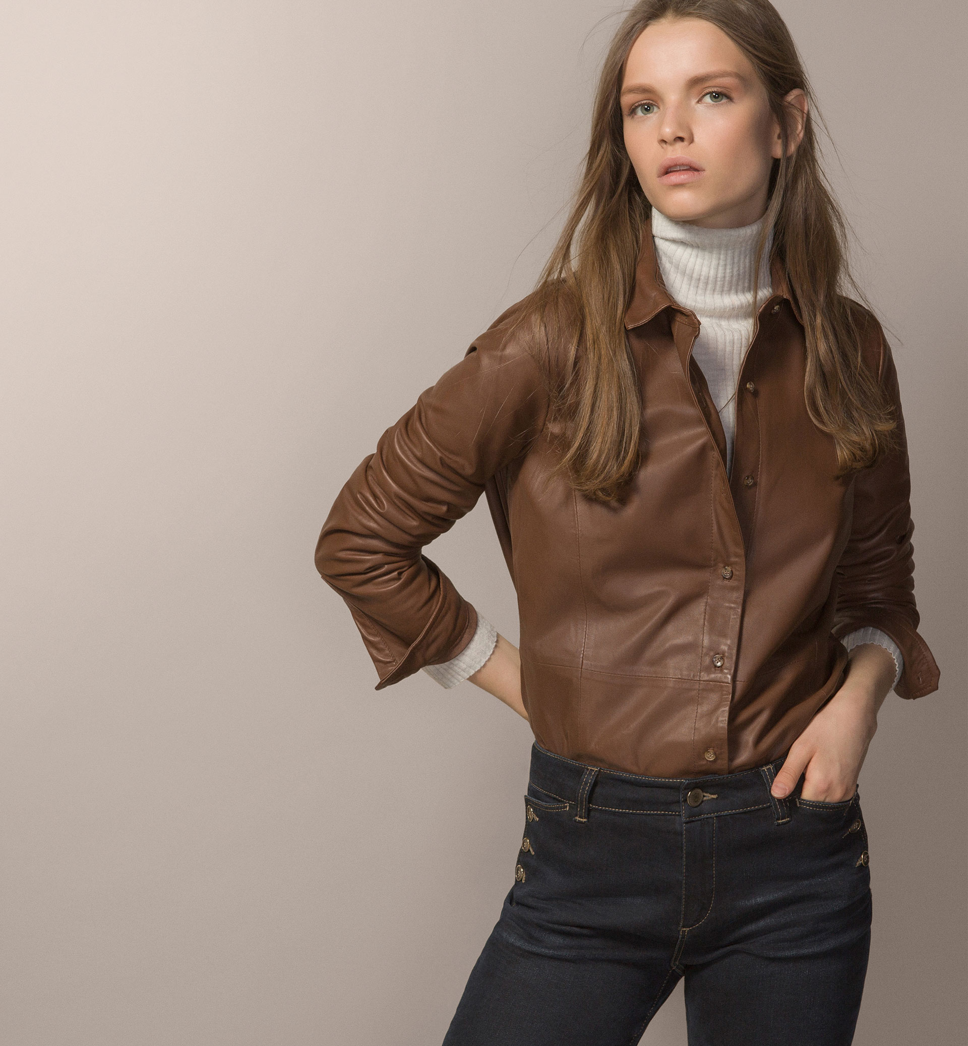 HEMDJACKE AUS LEDER