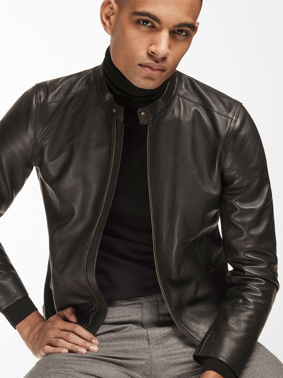 Leather Jackets Men Ukraine Massimo Dutti Nappa Jacket With Mandarin Collar
