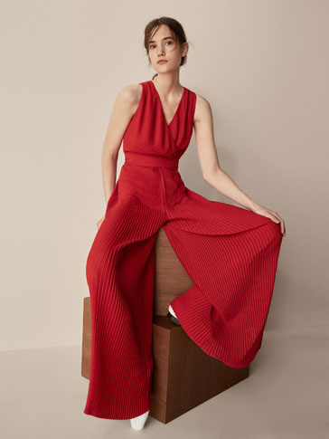 Massimo dutti red jumpsuit clearance