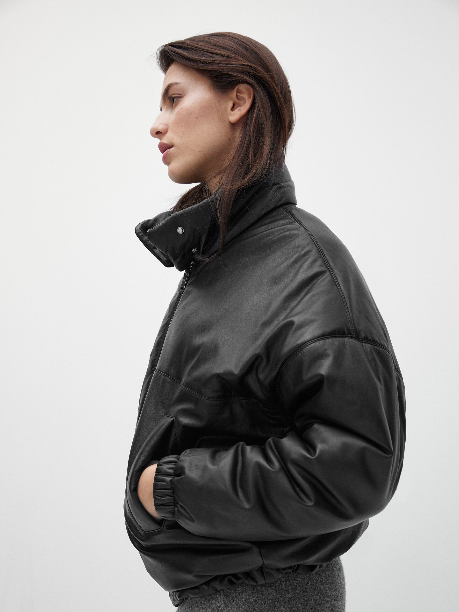 nappa leather bomber jacket