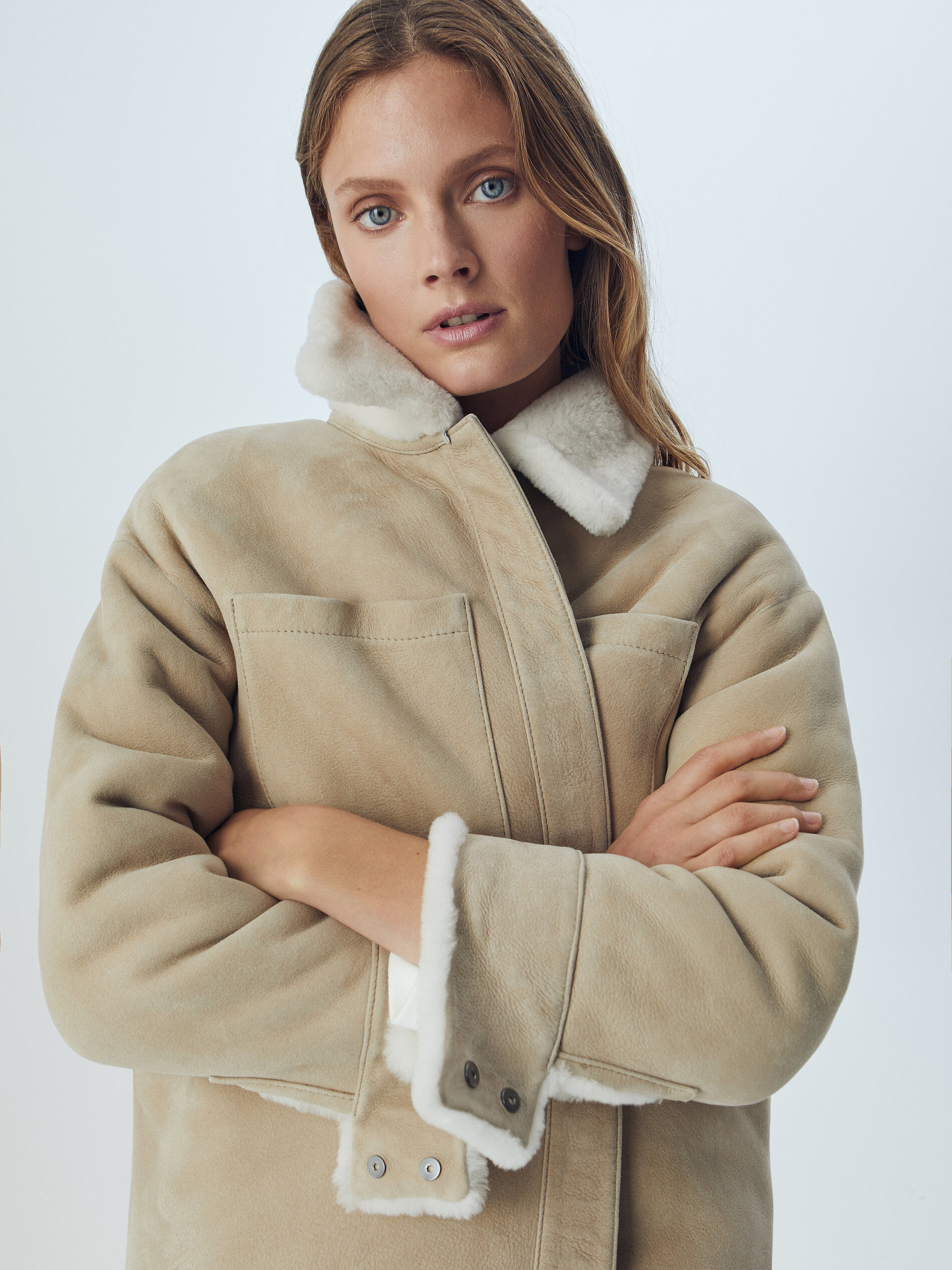 massimo dutti shearling coat