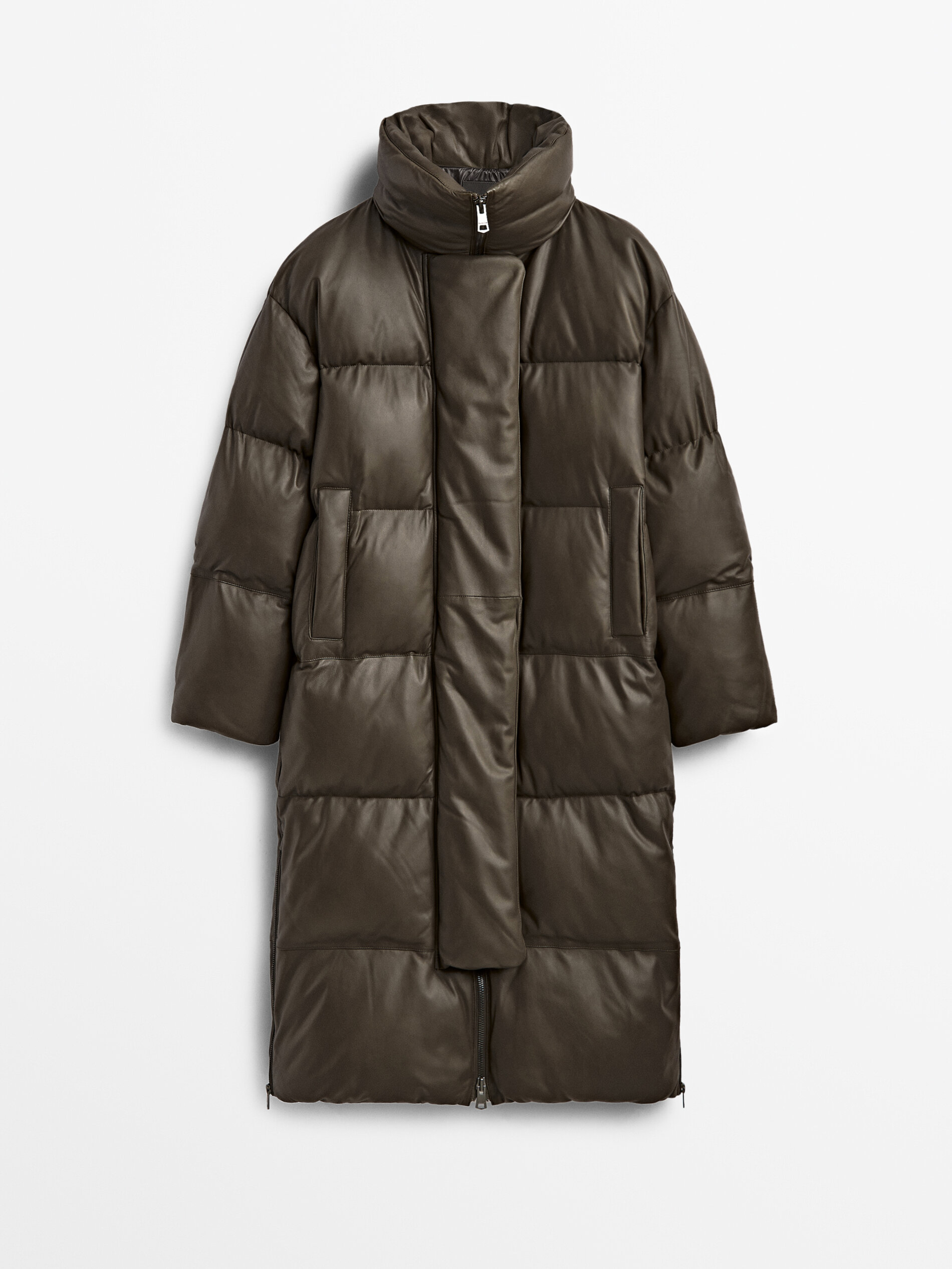 Oversize long down jacket massimo dutti