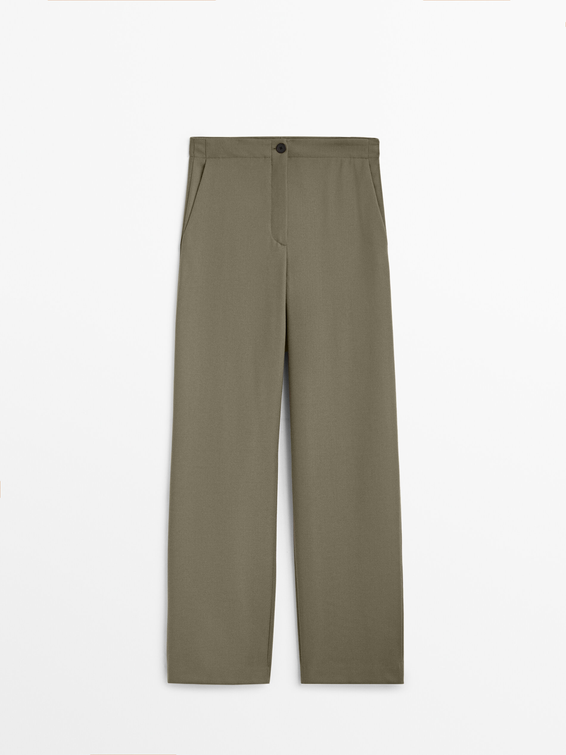 s Straight-cut flannel wool trousers 