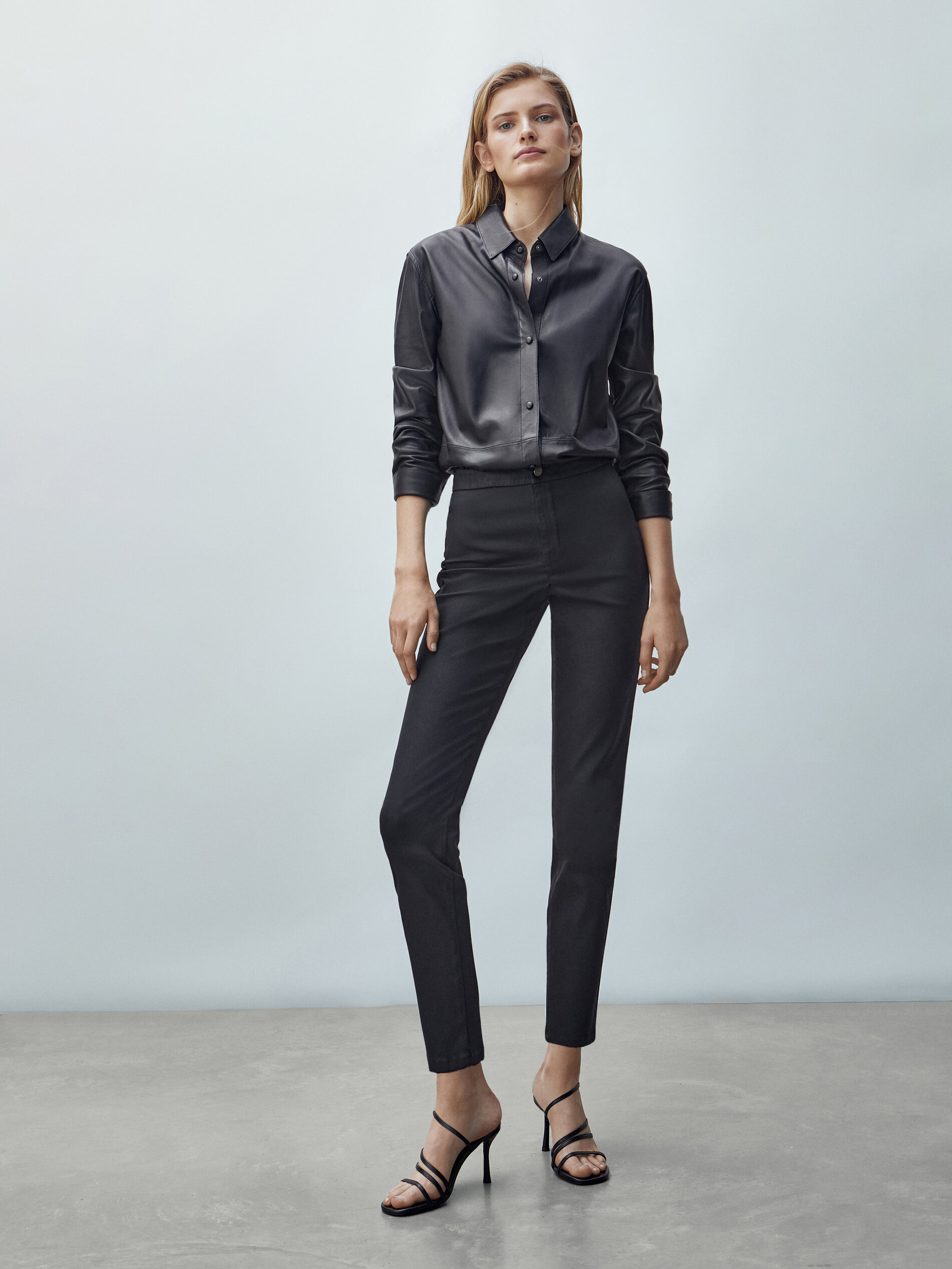 massimo dutti leather leggings