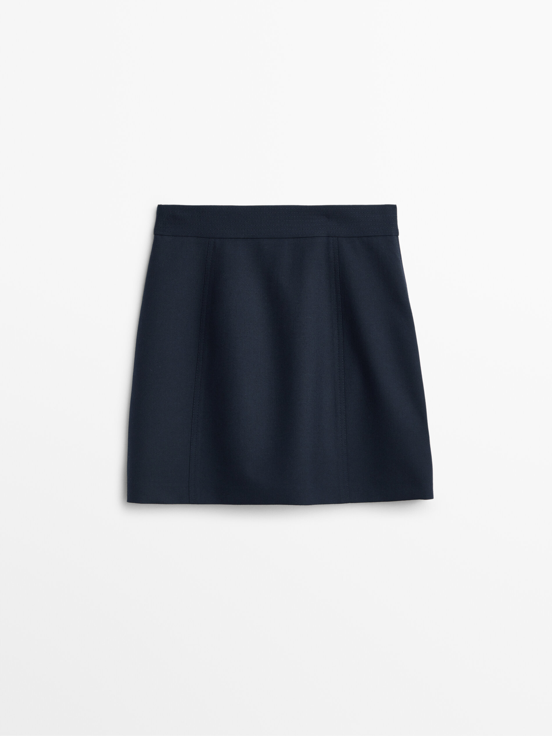 wool mini skirt navy
