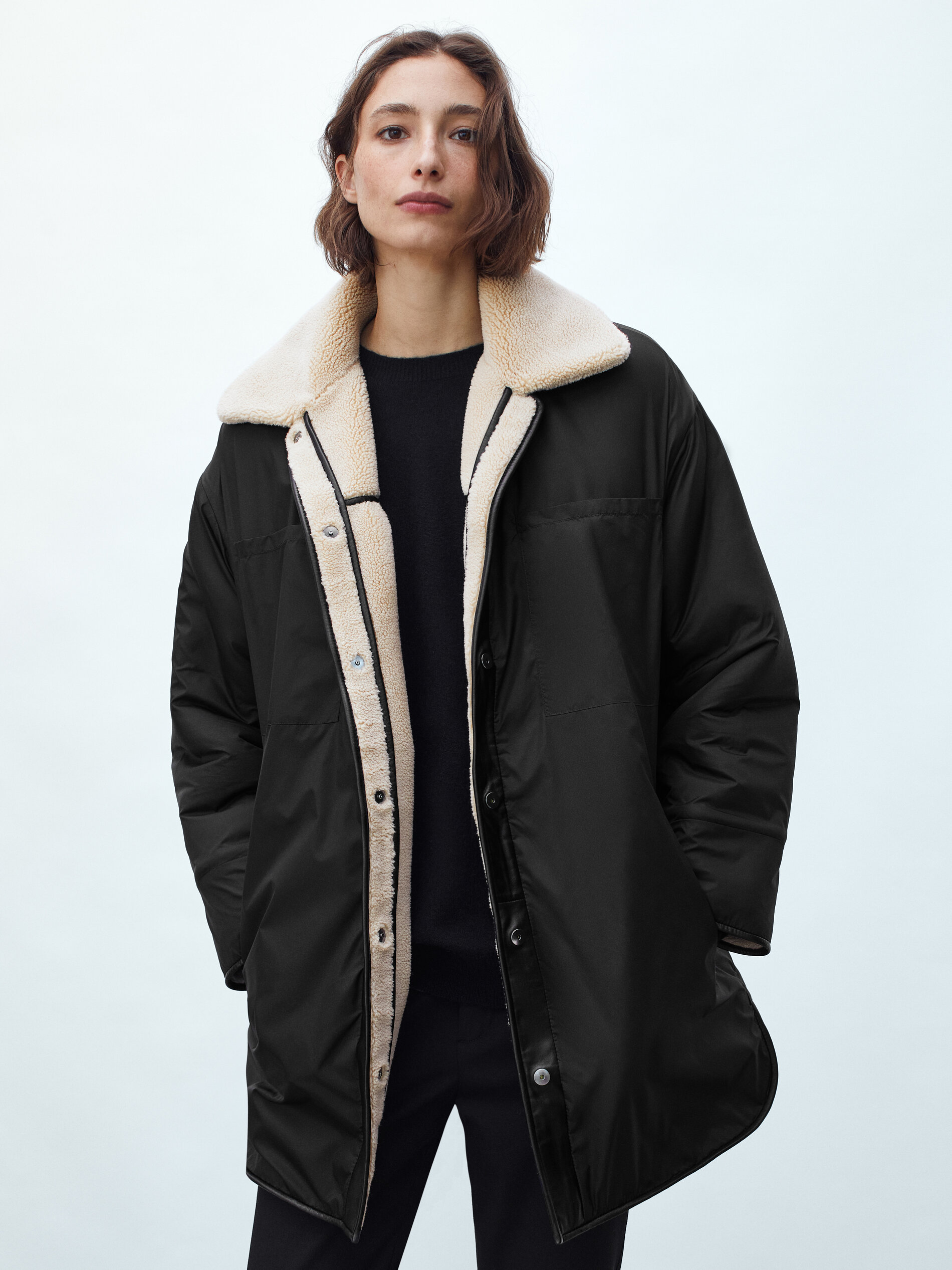 massimo dutti shearling coat