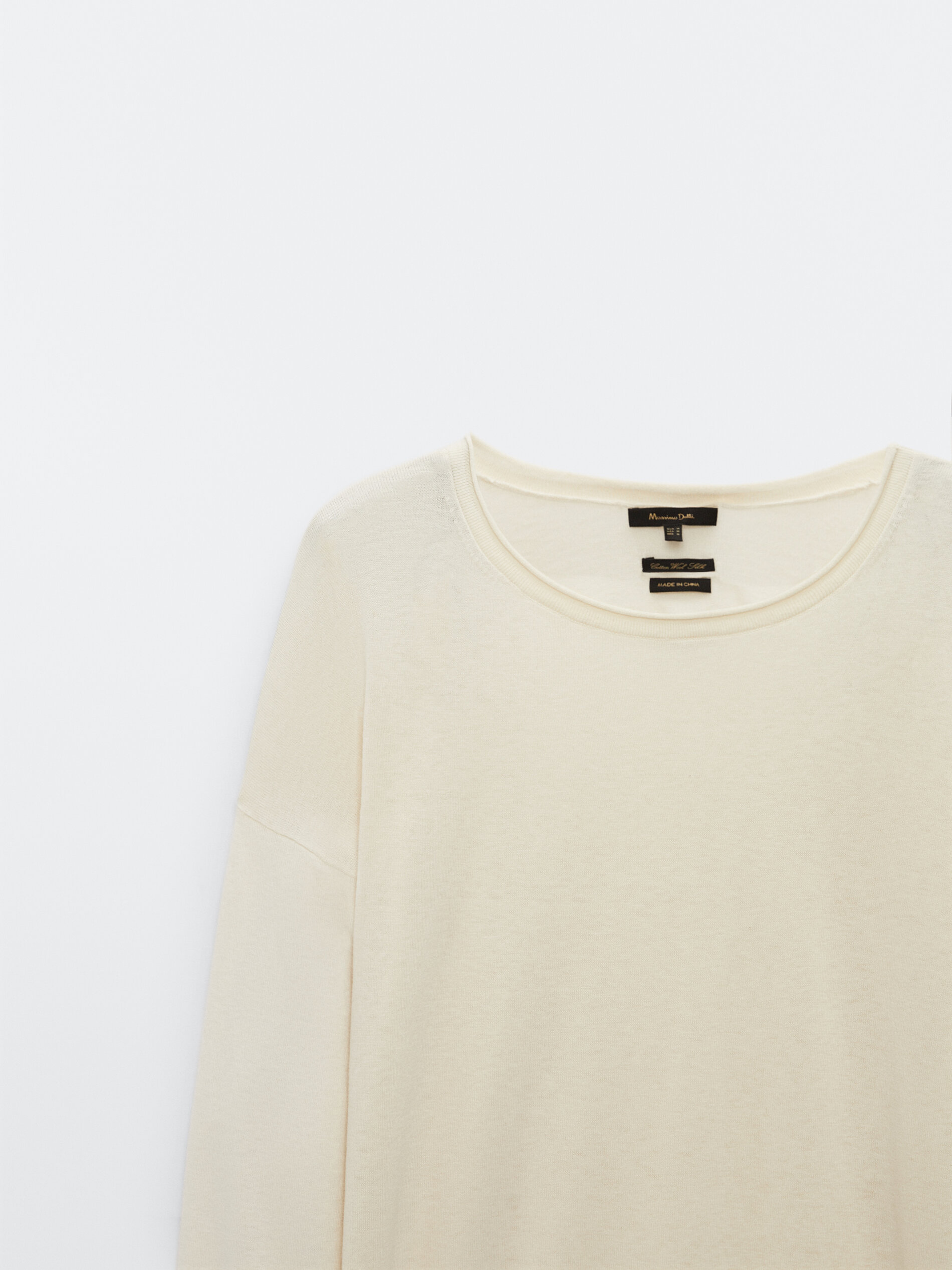Long sleeve sweater with boat neck 