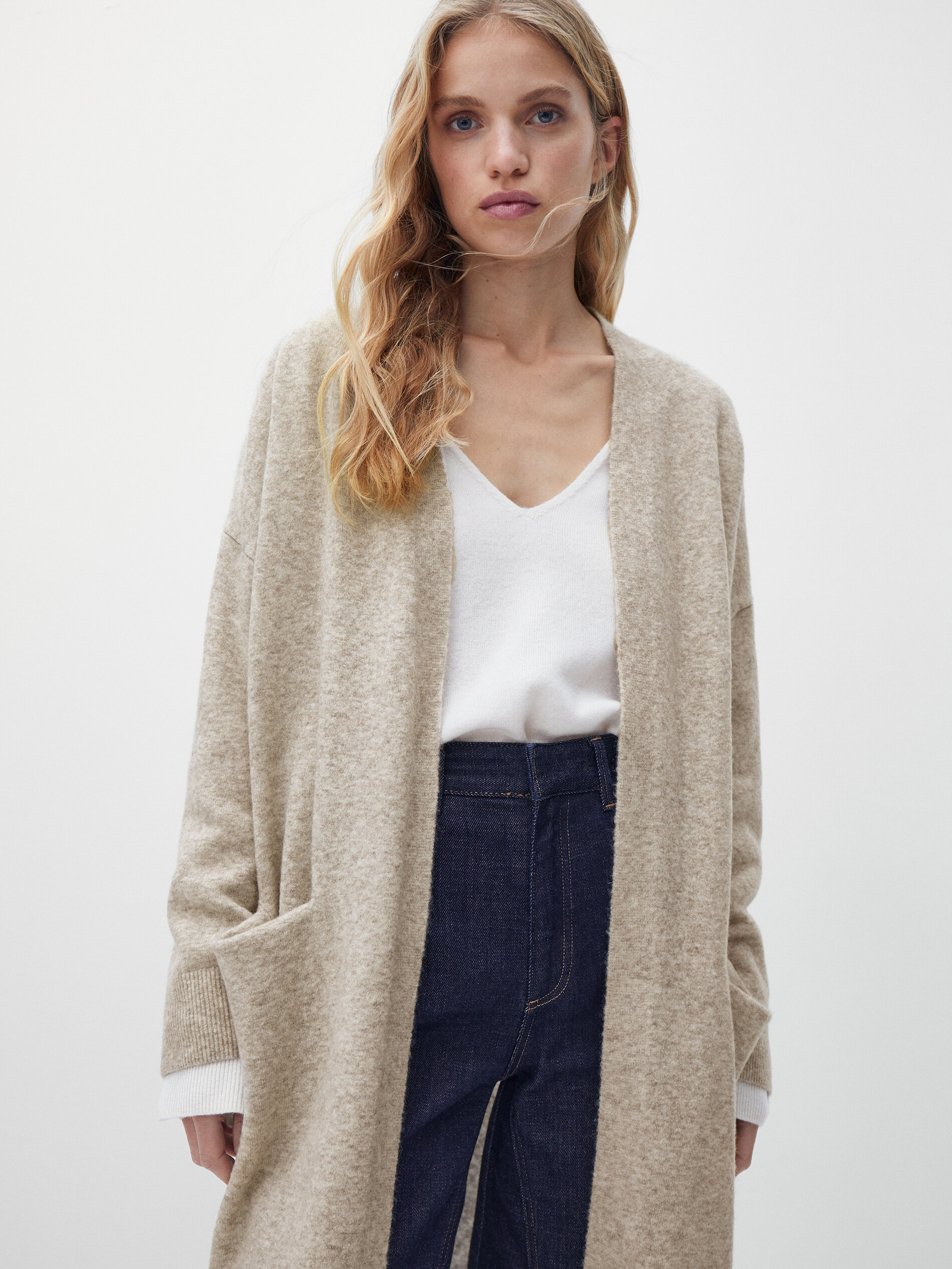 Cardigan lungo in maglia de null Massimo Dutti Italia