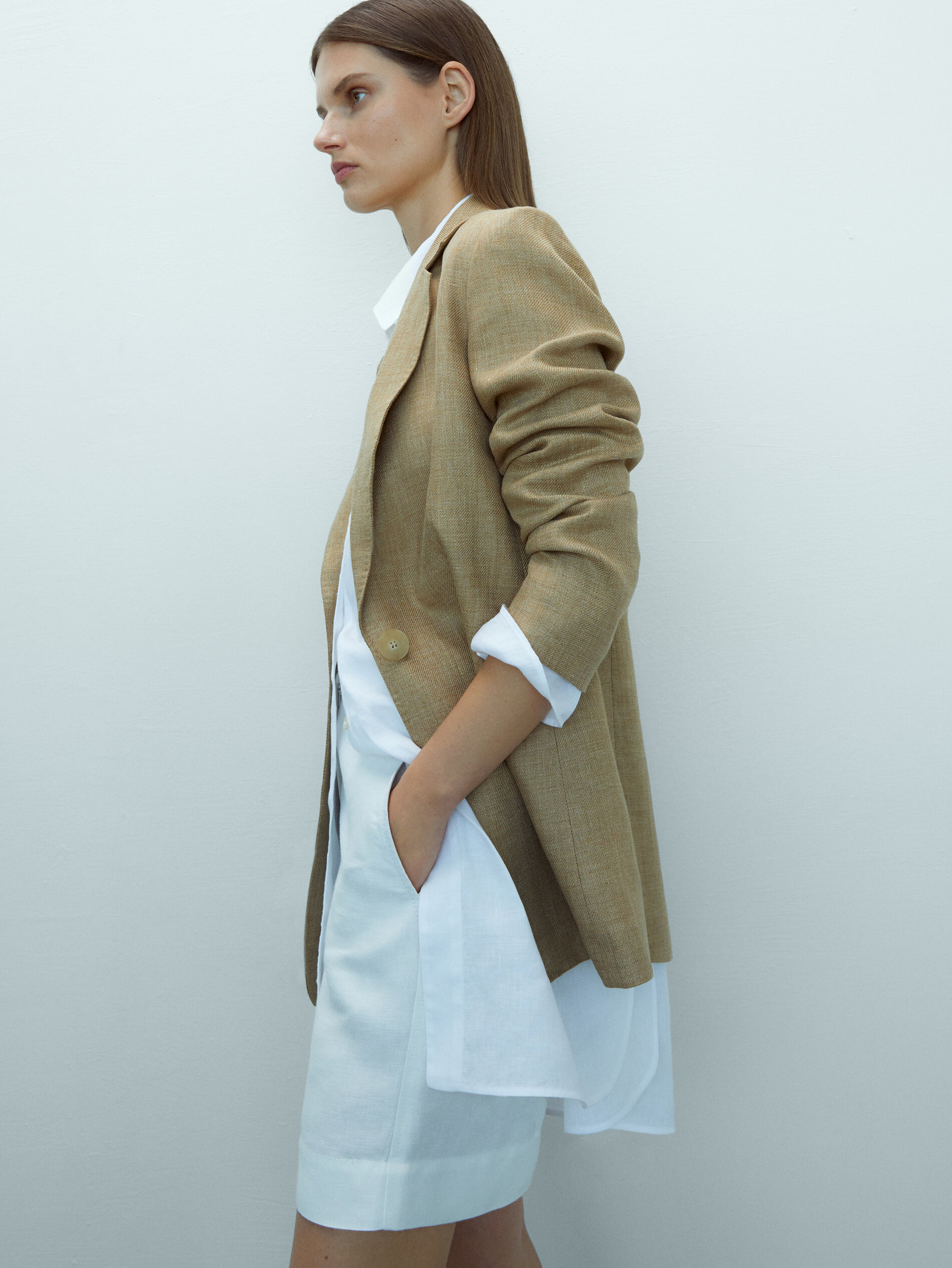 Massimo dutti beige blazer Clearance