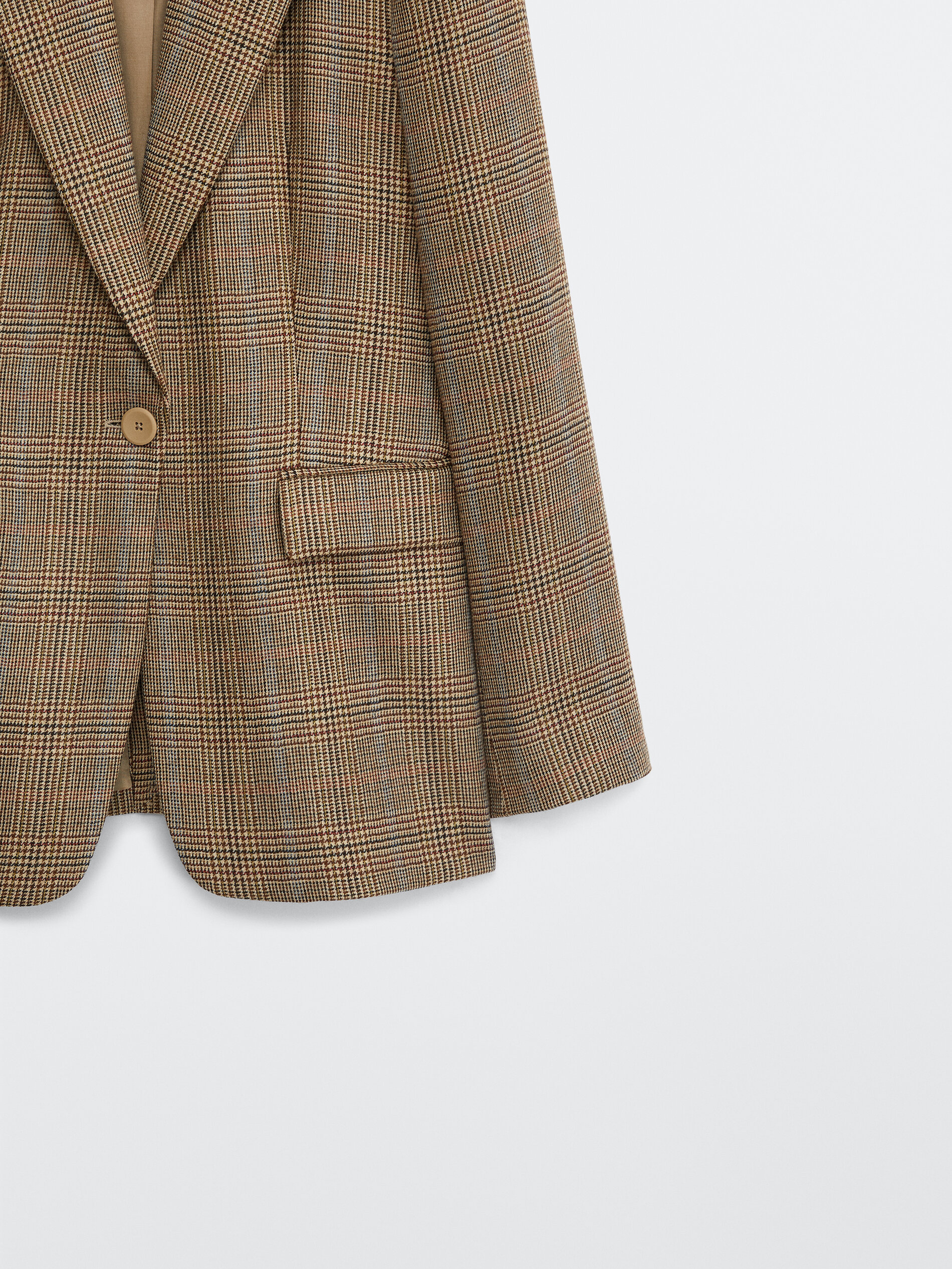 wool check blazer womens