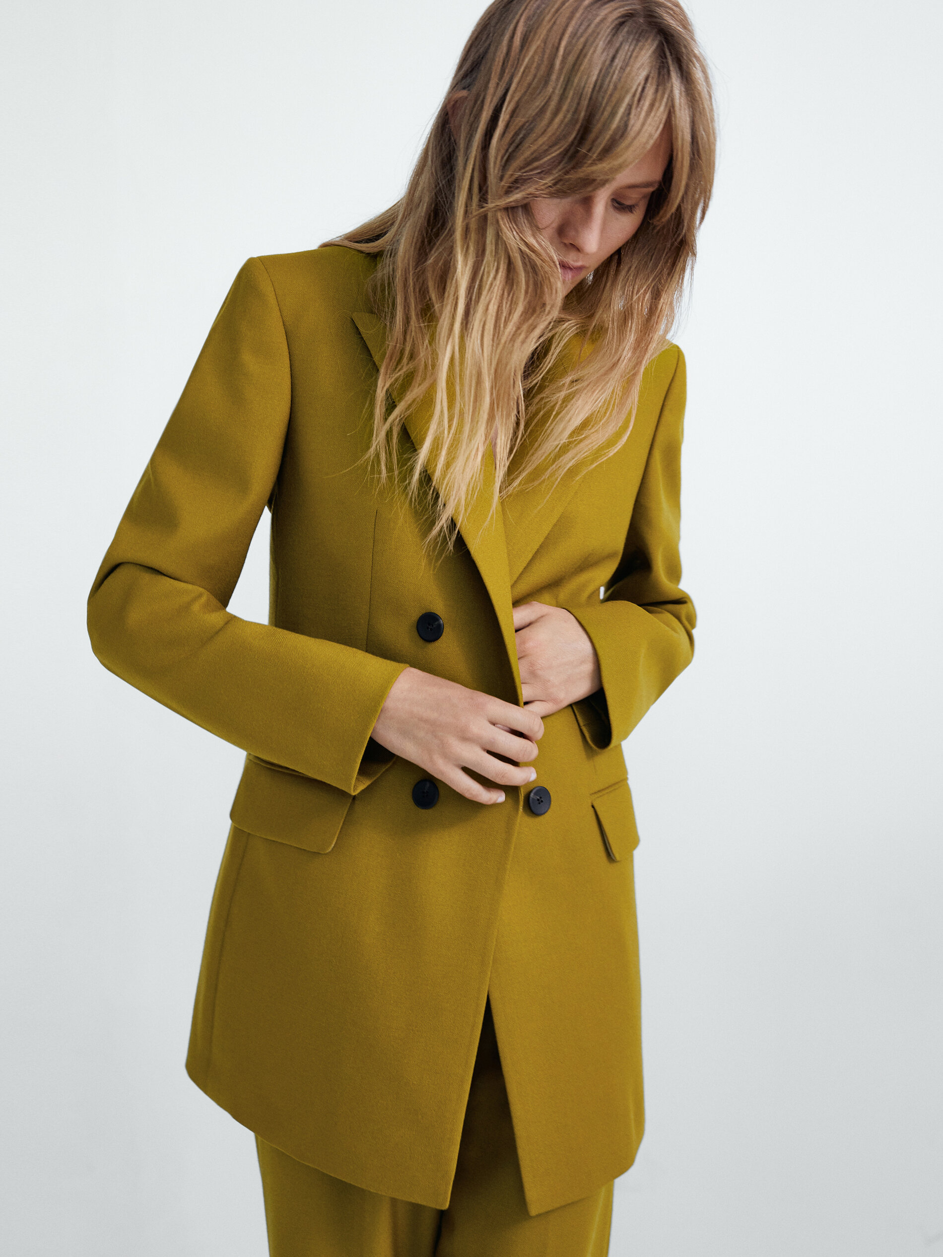 massimo dutti double breasted coat