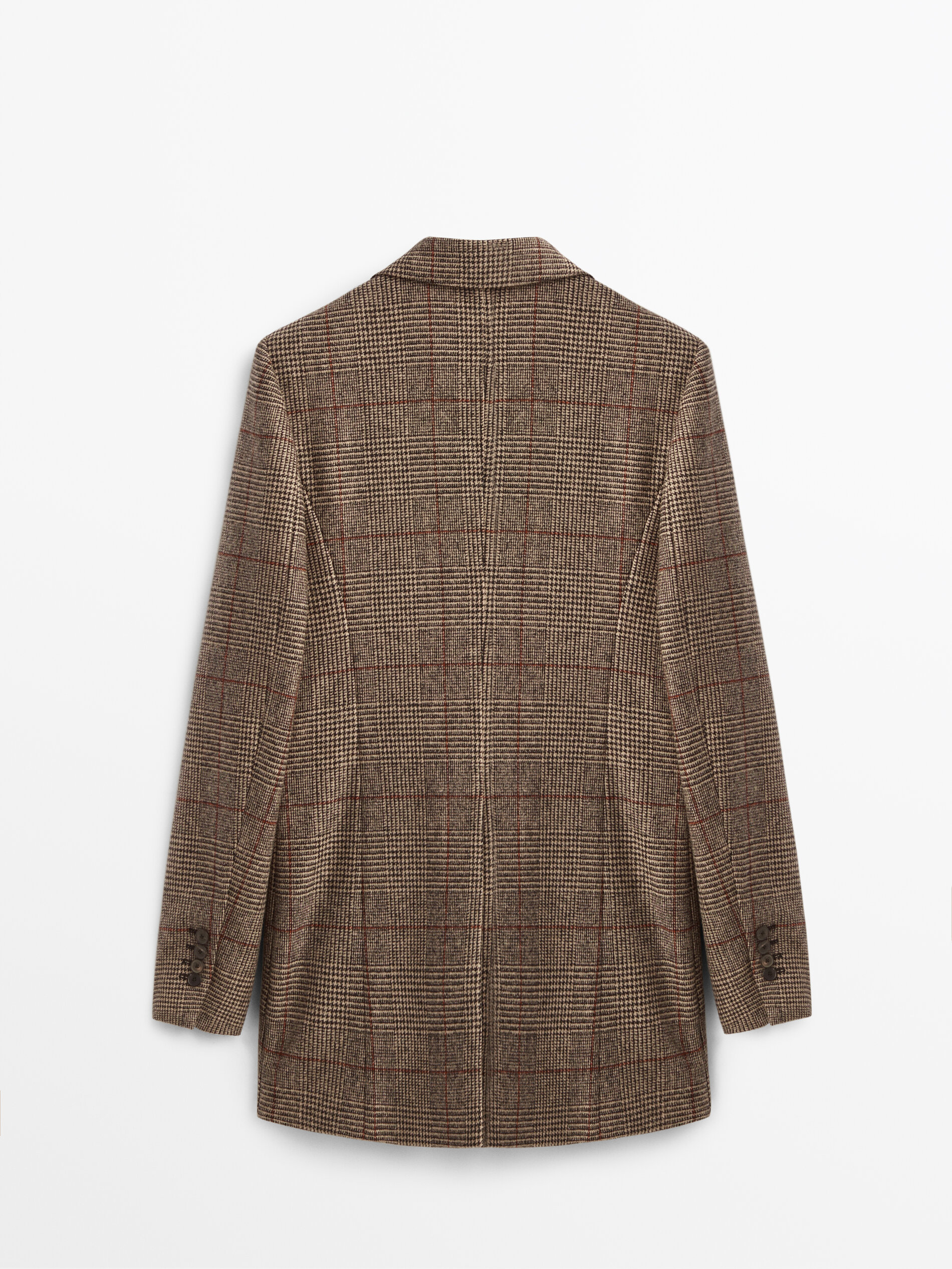 massimo dutti checked wool coat