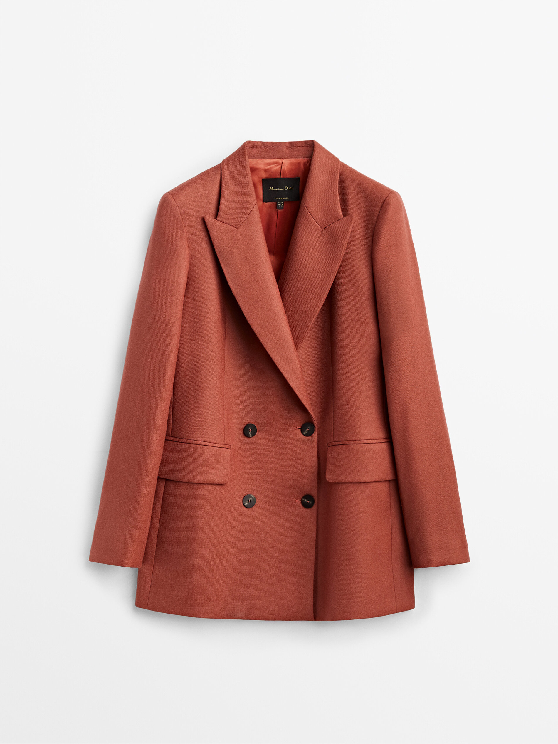 massimo dutti double breasted coat