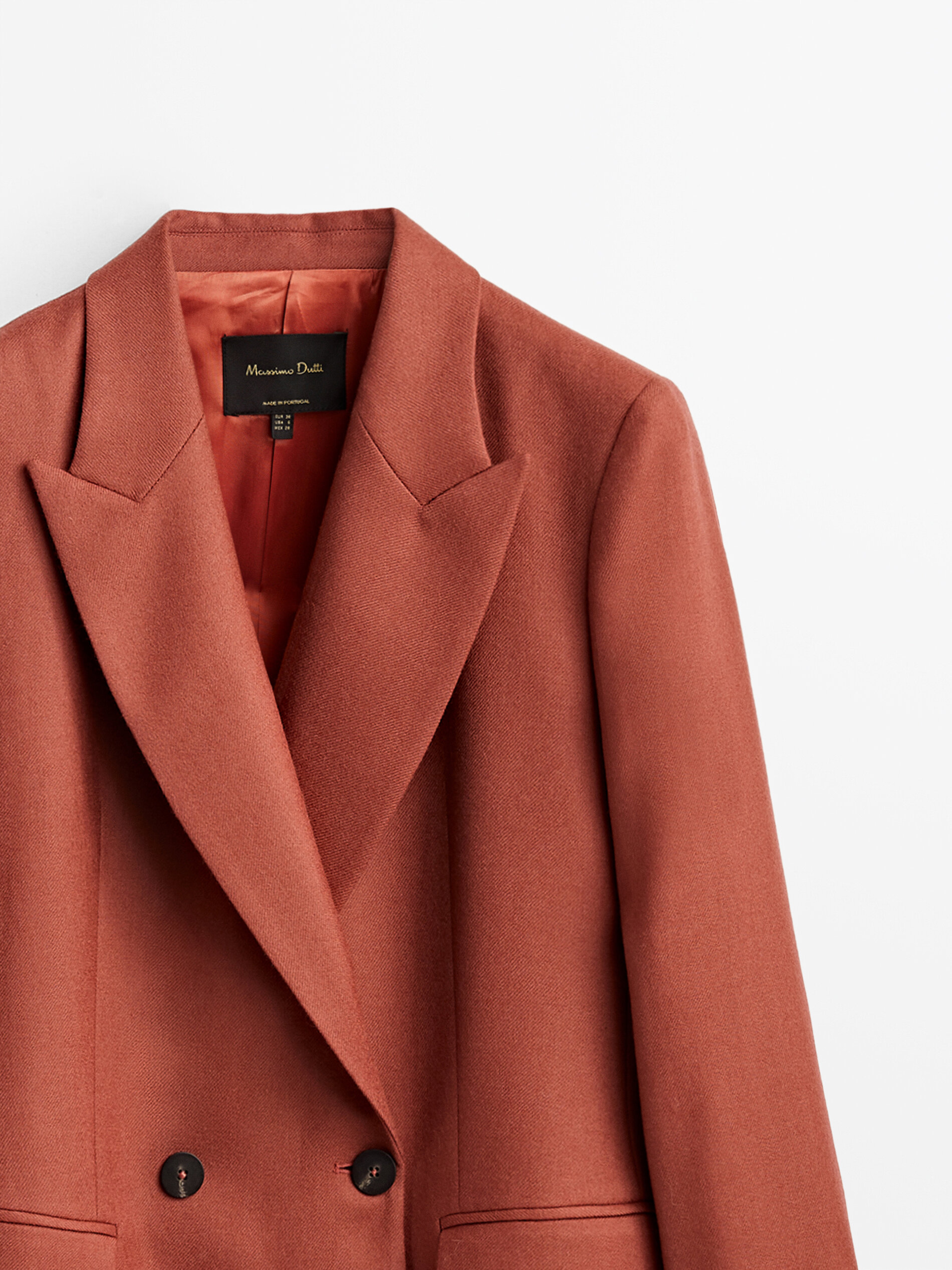 massimo dutti double breasted coat