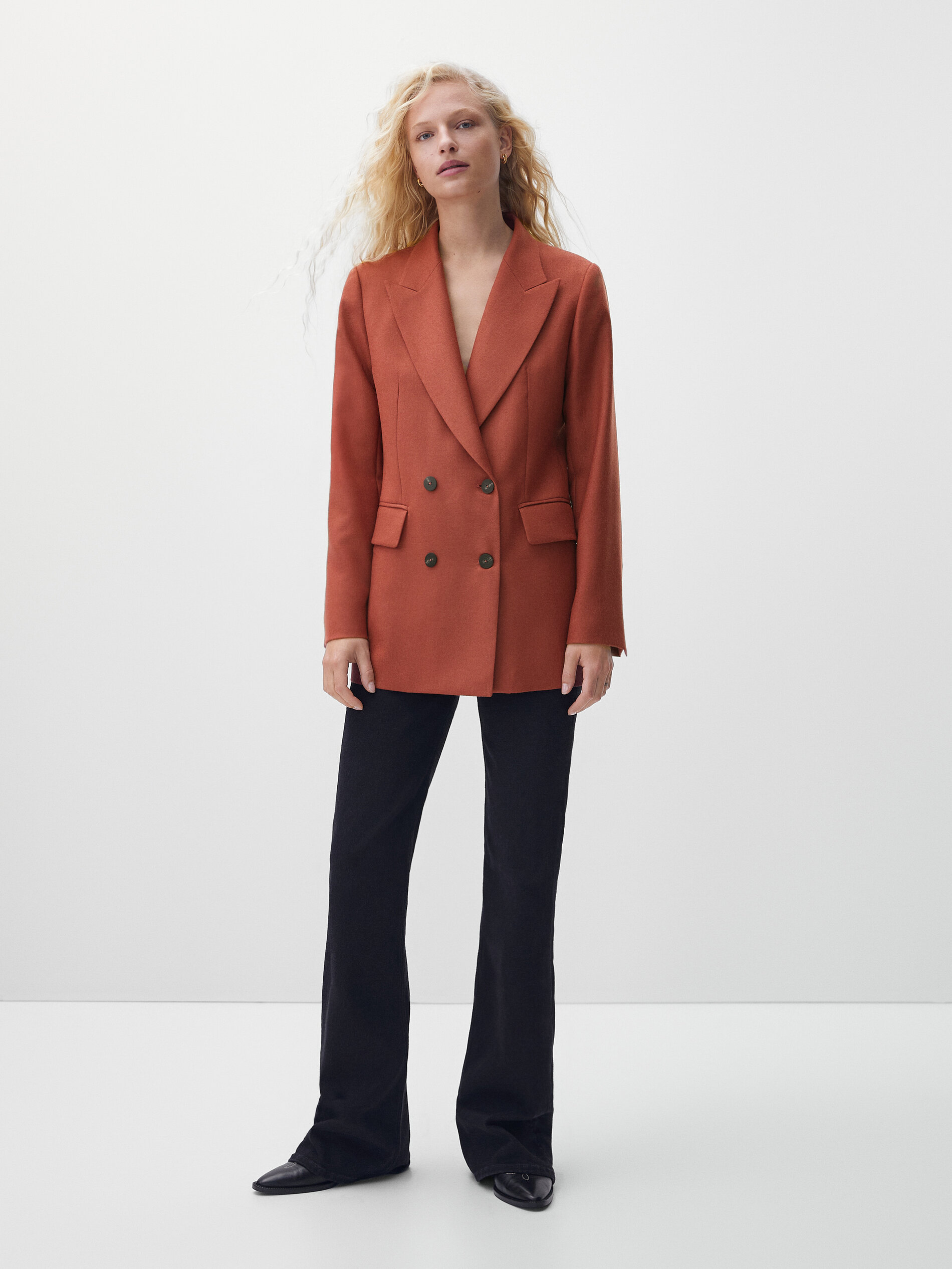 massimo dutti double breasted coat