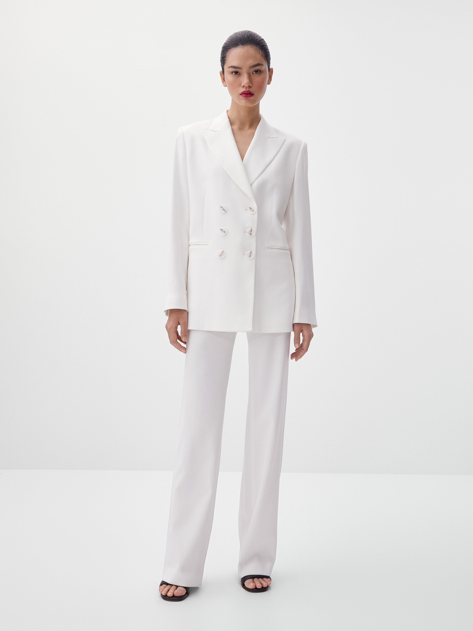 massimo dutti white blazer