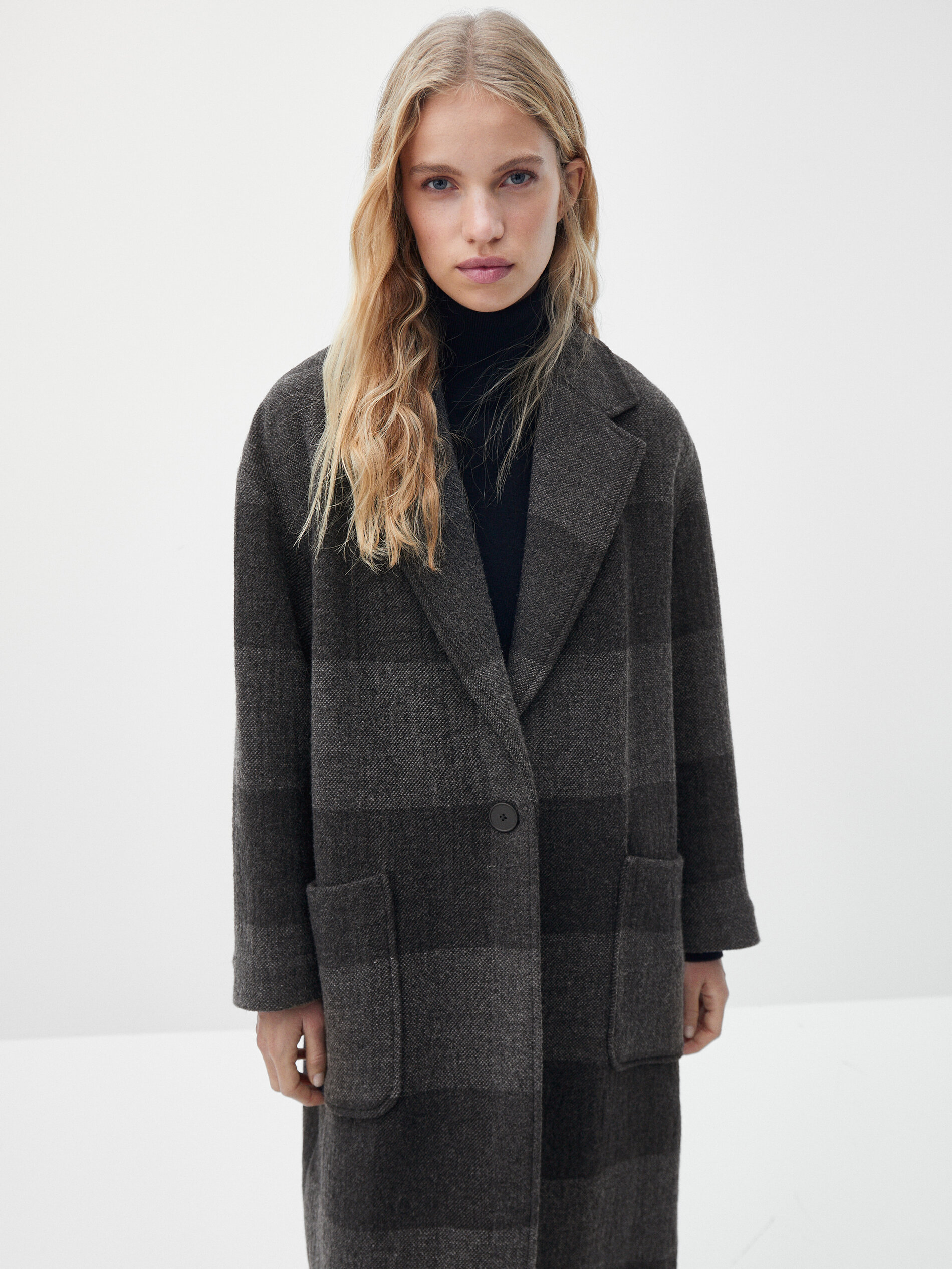 massimo dutti checked coat