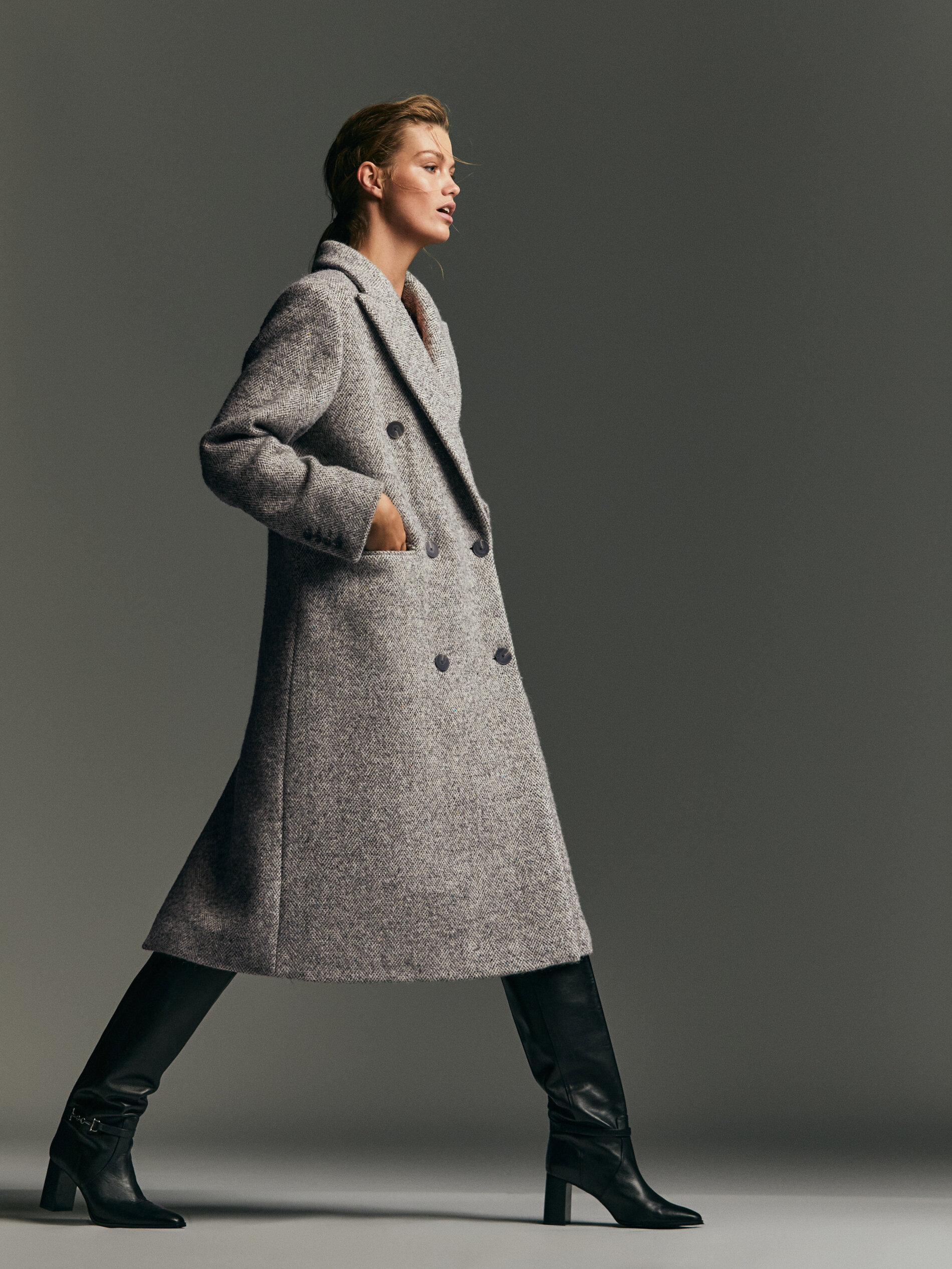 Massimo dutti grey coat Clearance