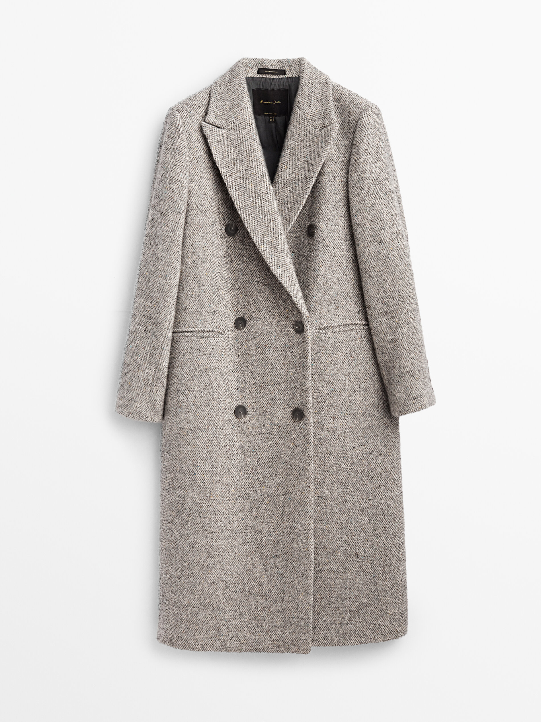 long herringbone coat