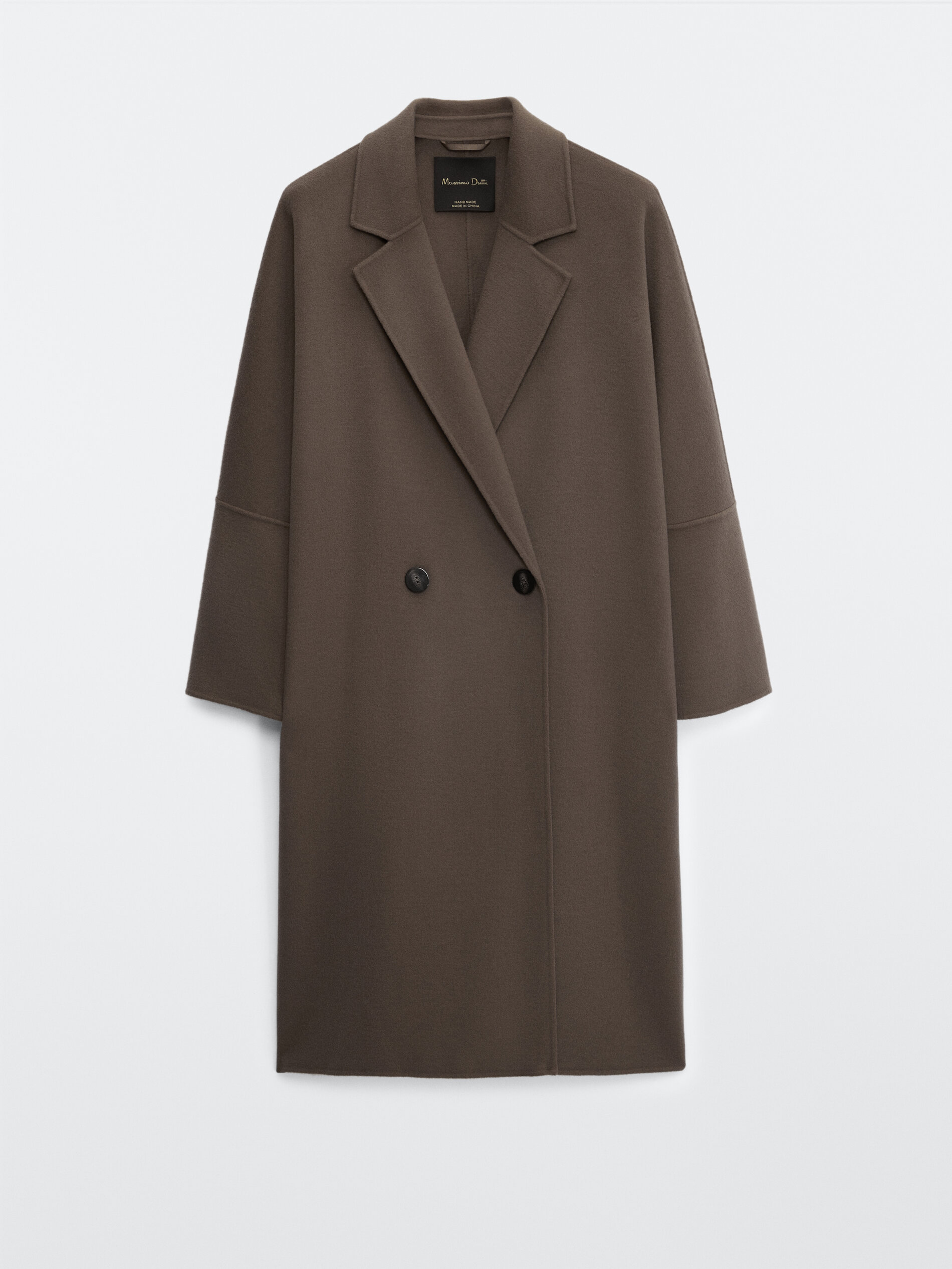 wool blend straight coat