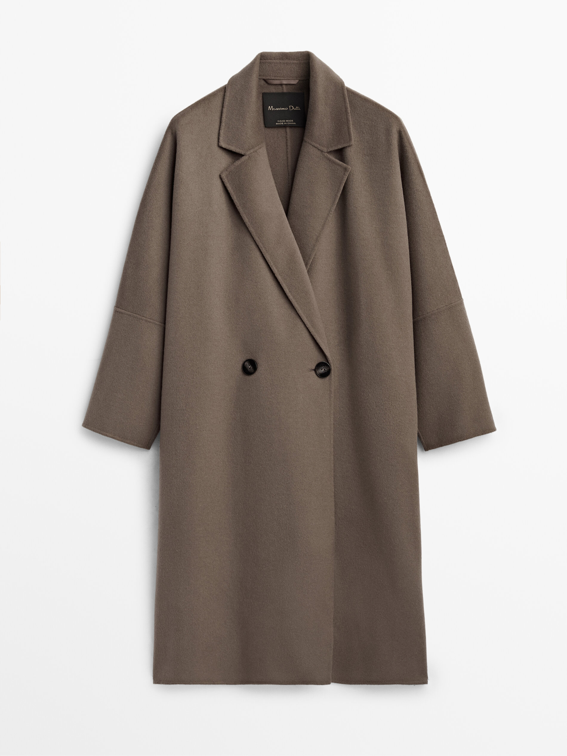 massimo dutti camel wool coat