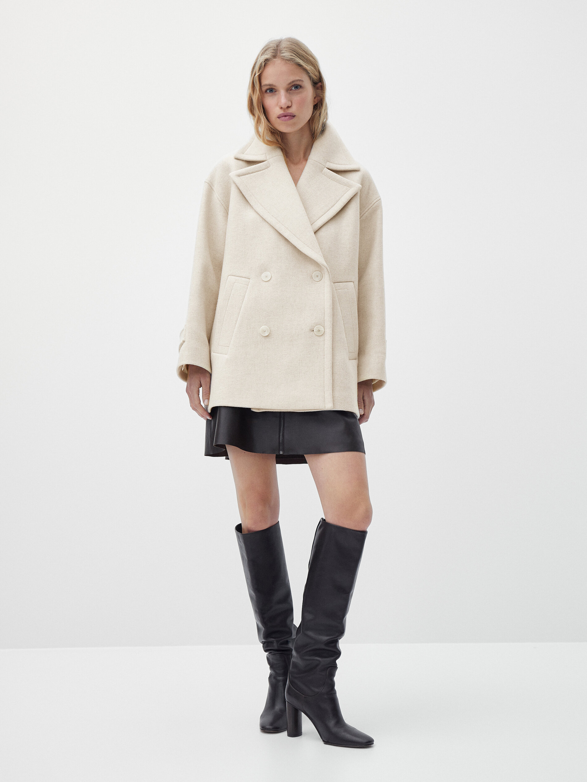 ecru wool coat