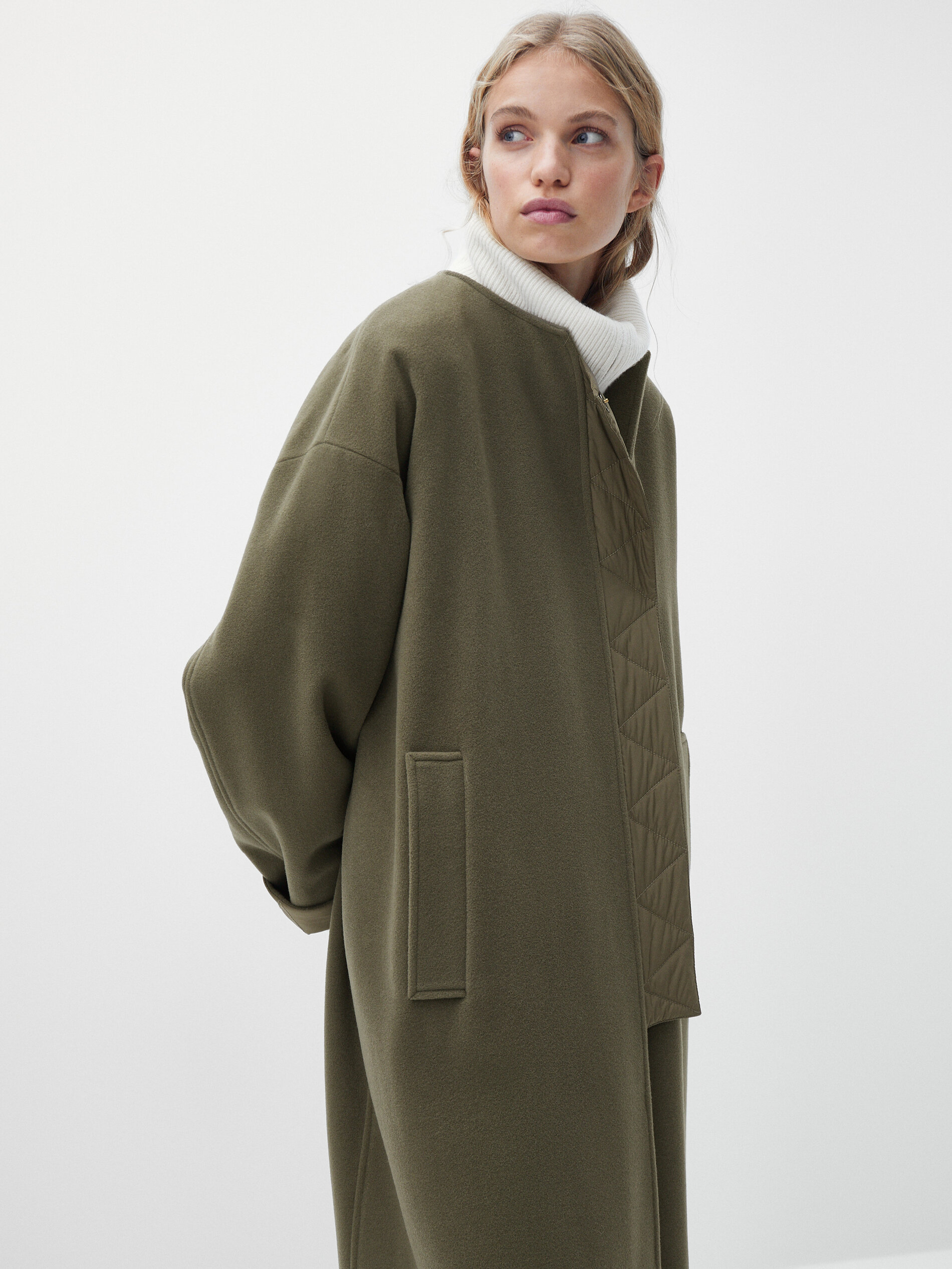 khaki wool coat