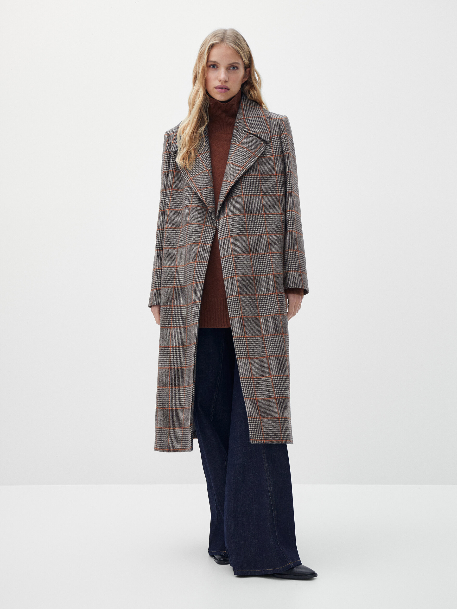 massimo dutti checked coat