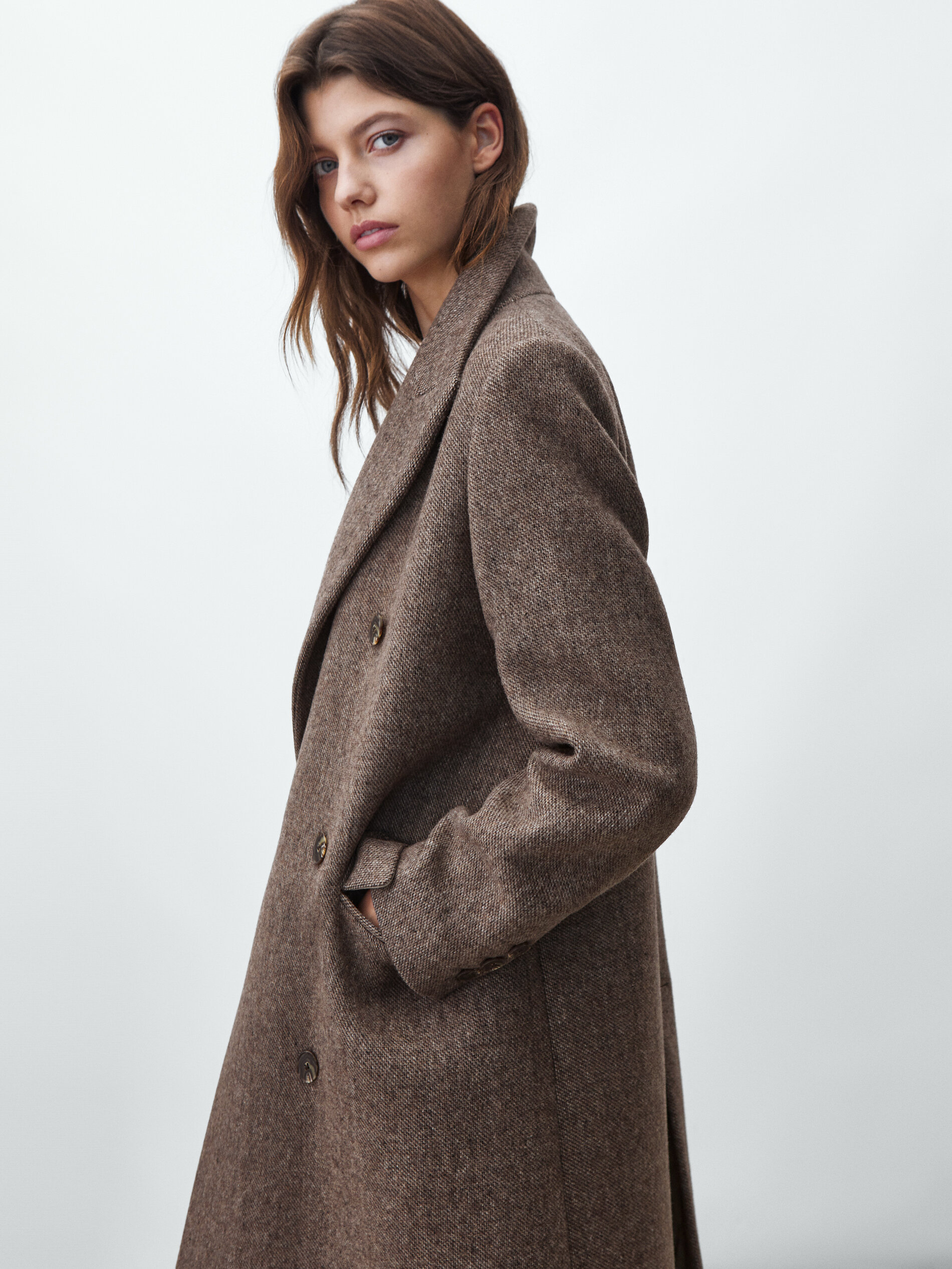 taupe wool coat