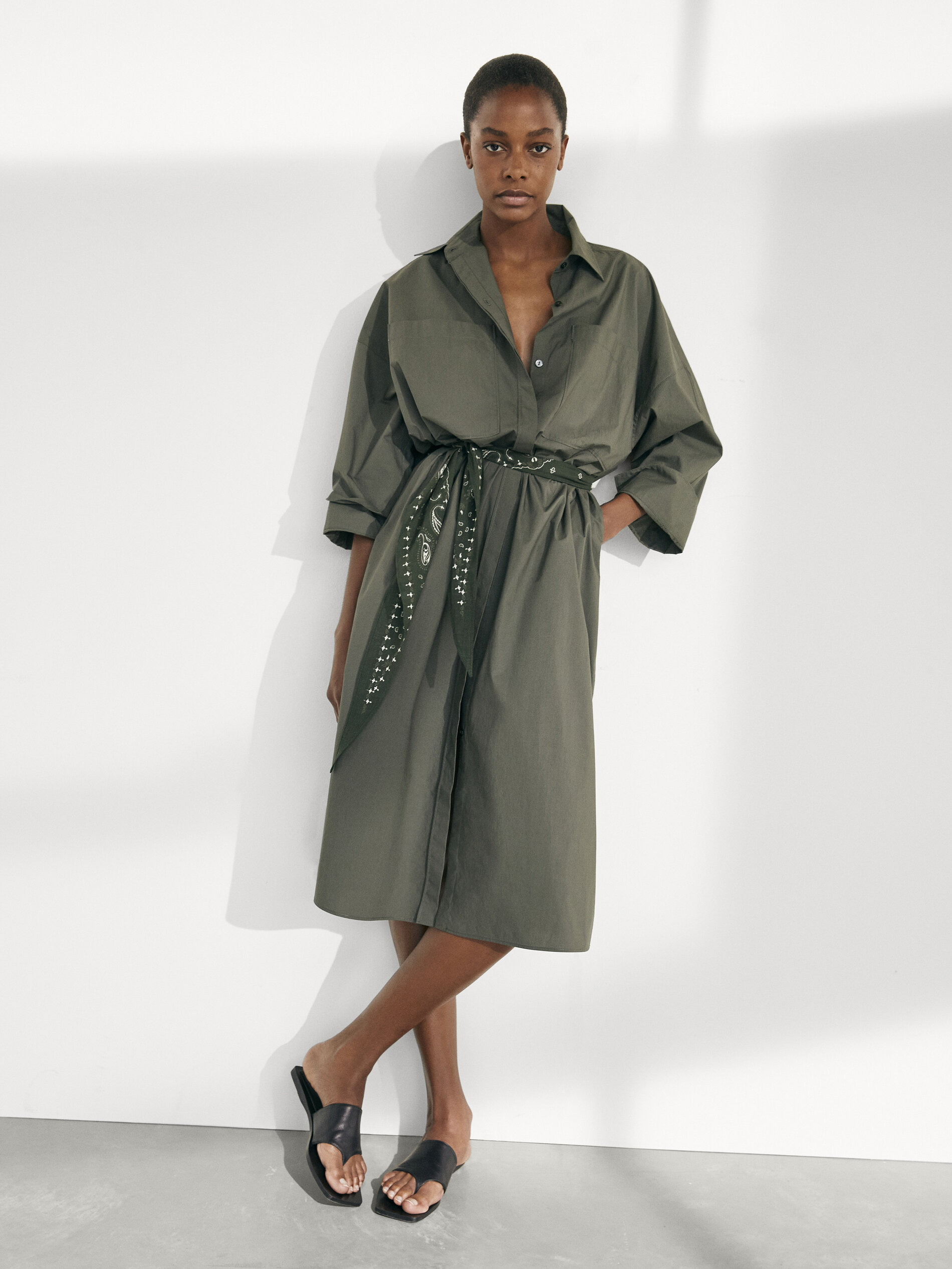 Massimo dutti shirt dress with belt clearance