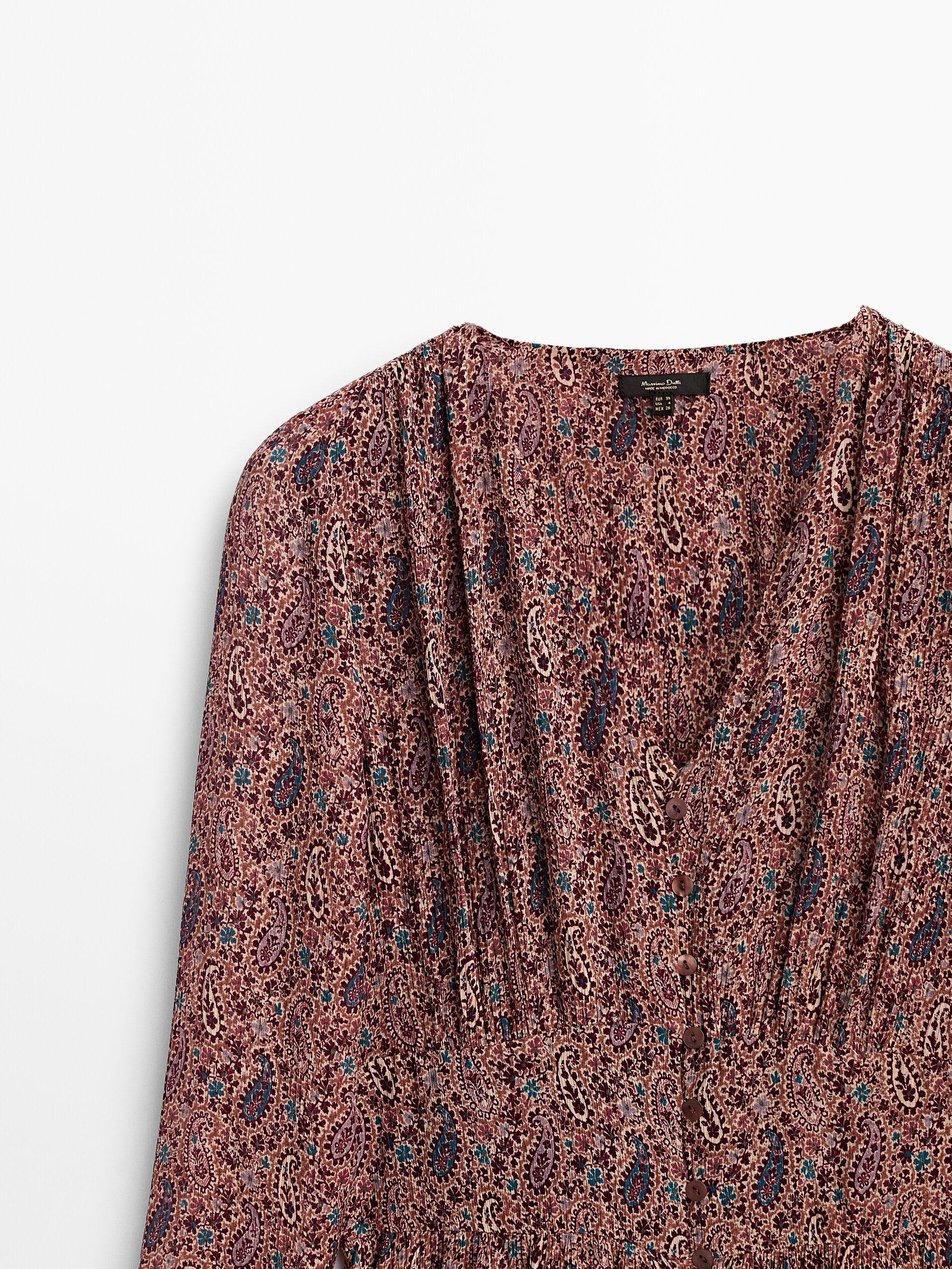 massimo dutti burgundy dress