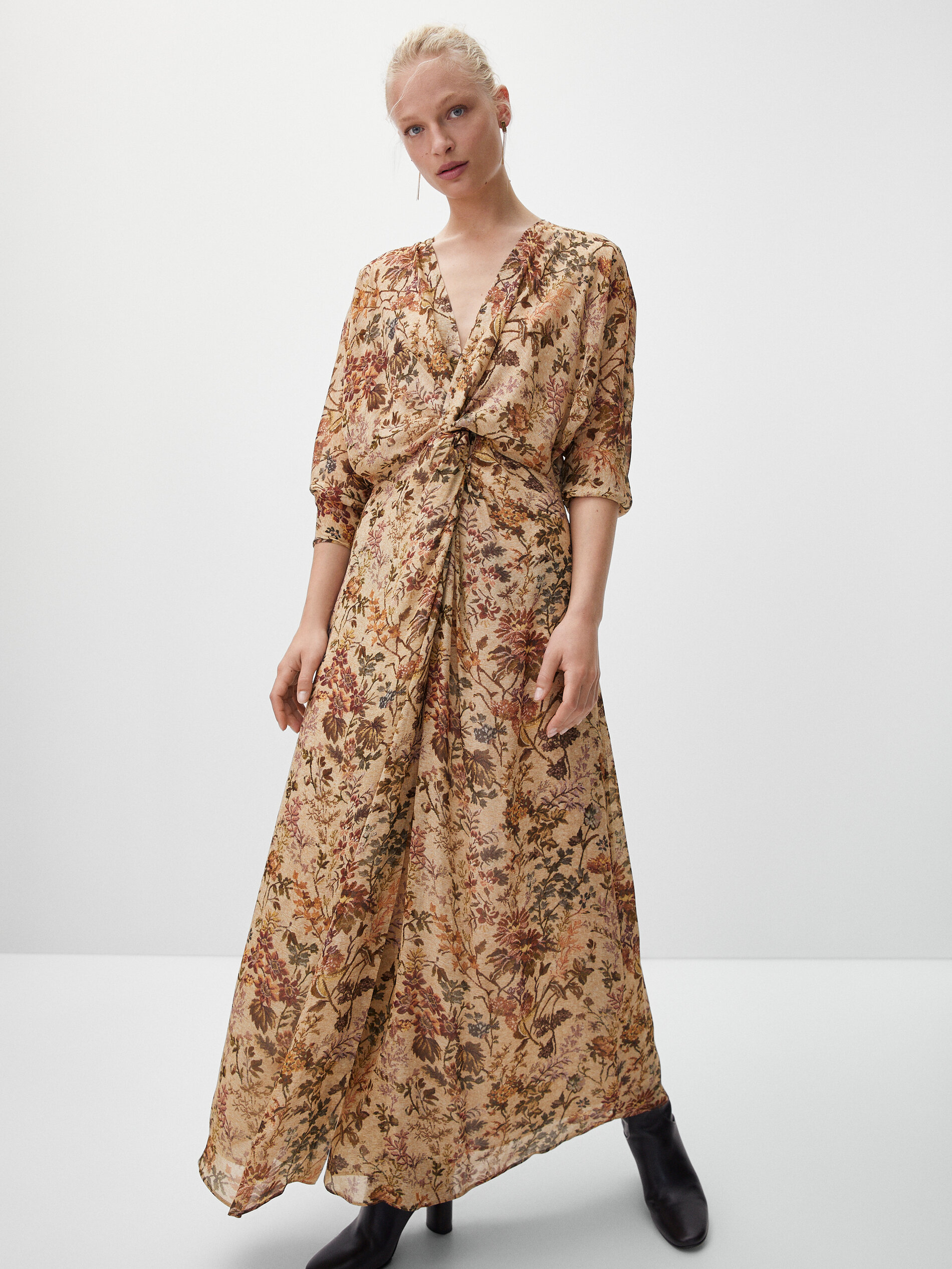 massimo dutti animal print dress