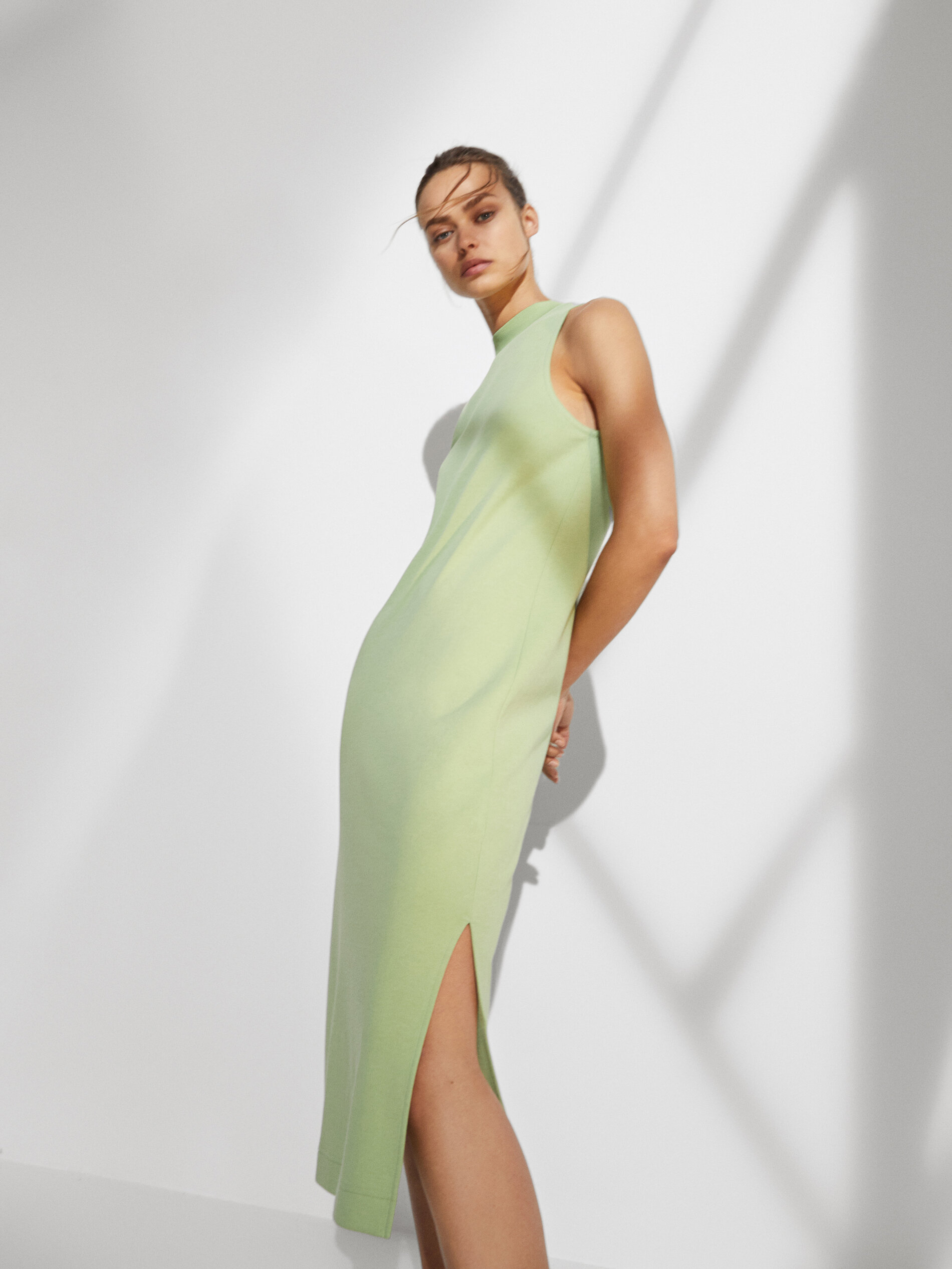 Vestido cuello halter massimo dutti clearance