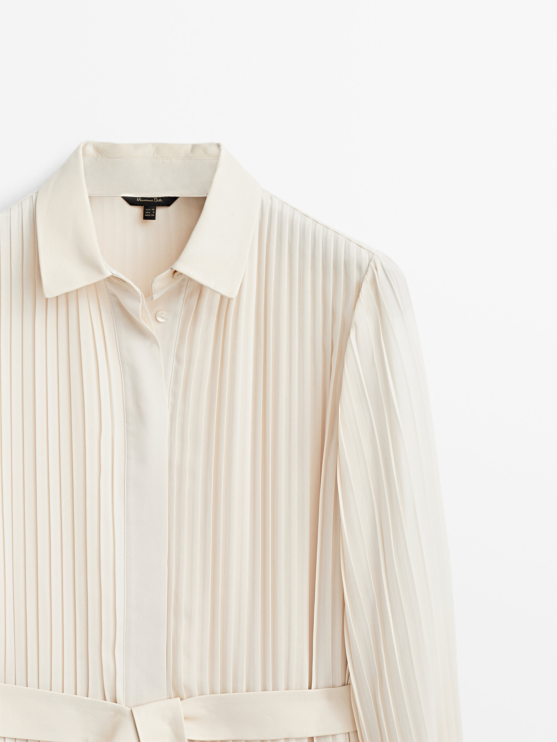 massimo dutti pleated dress