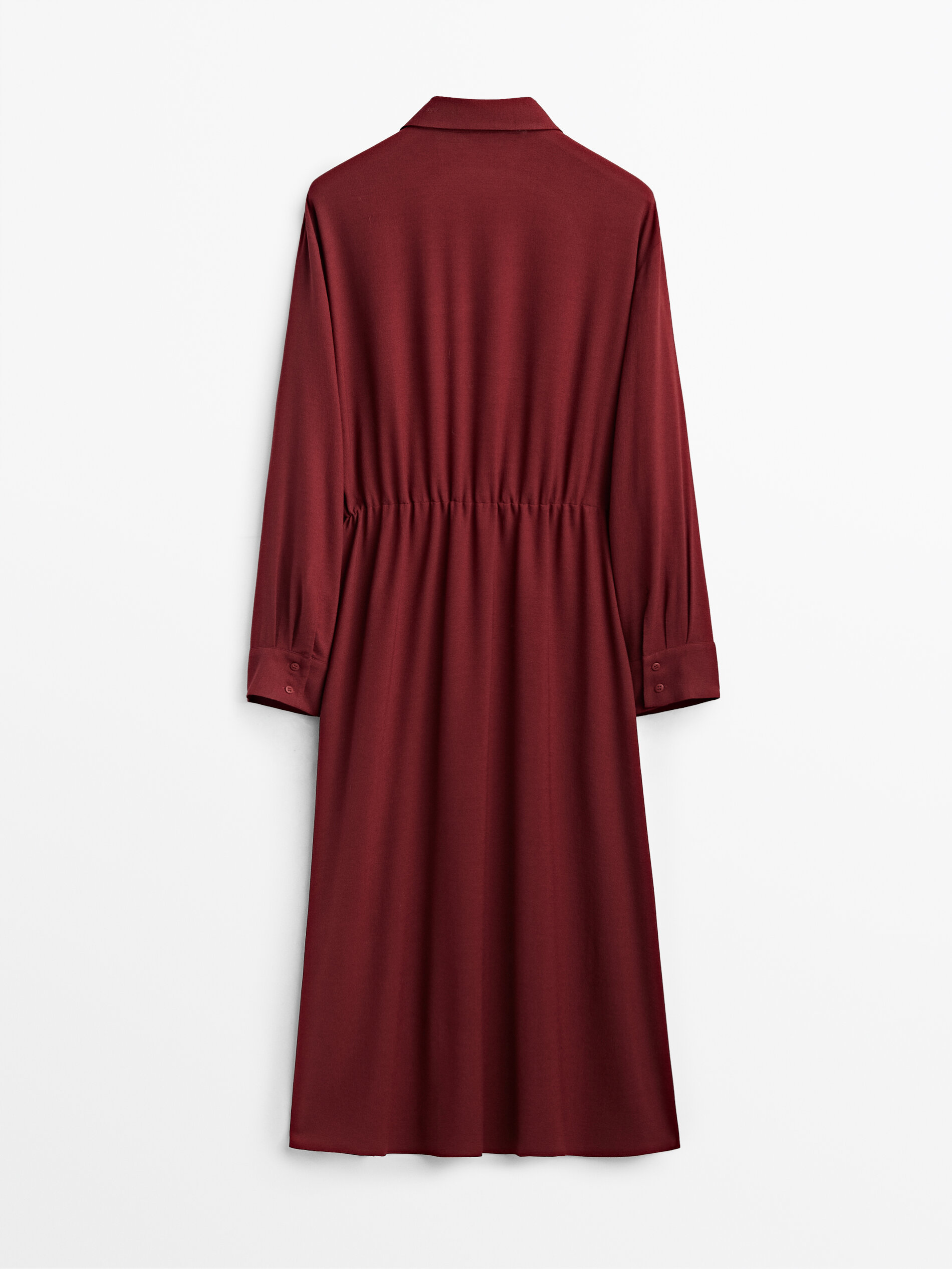 massimo dutti burgundy dress
