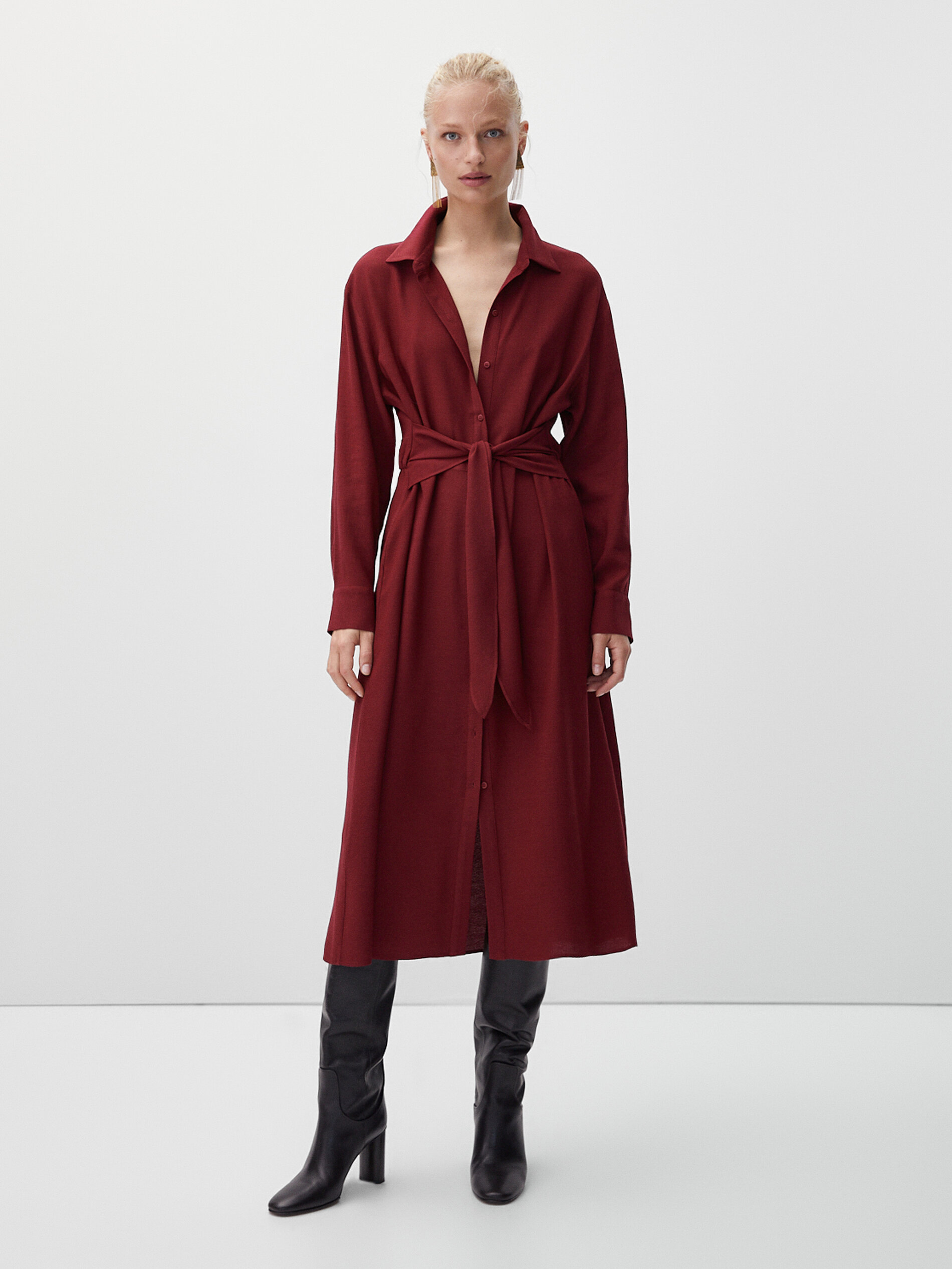 robe rouge massimo dutti