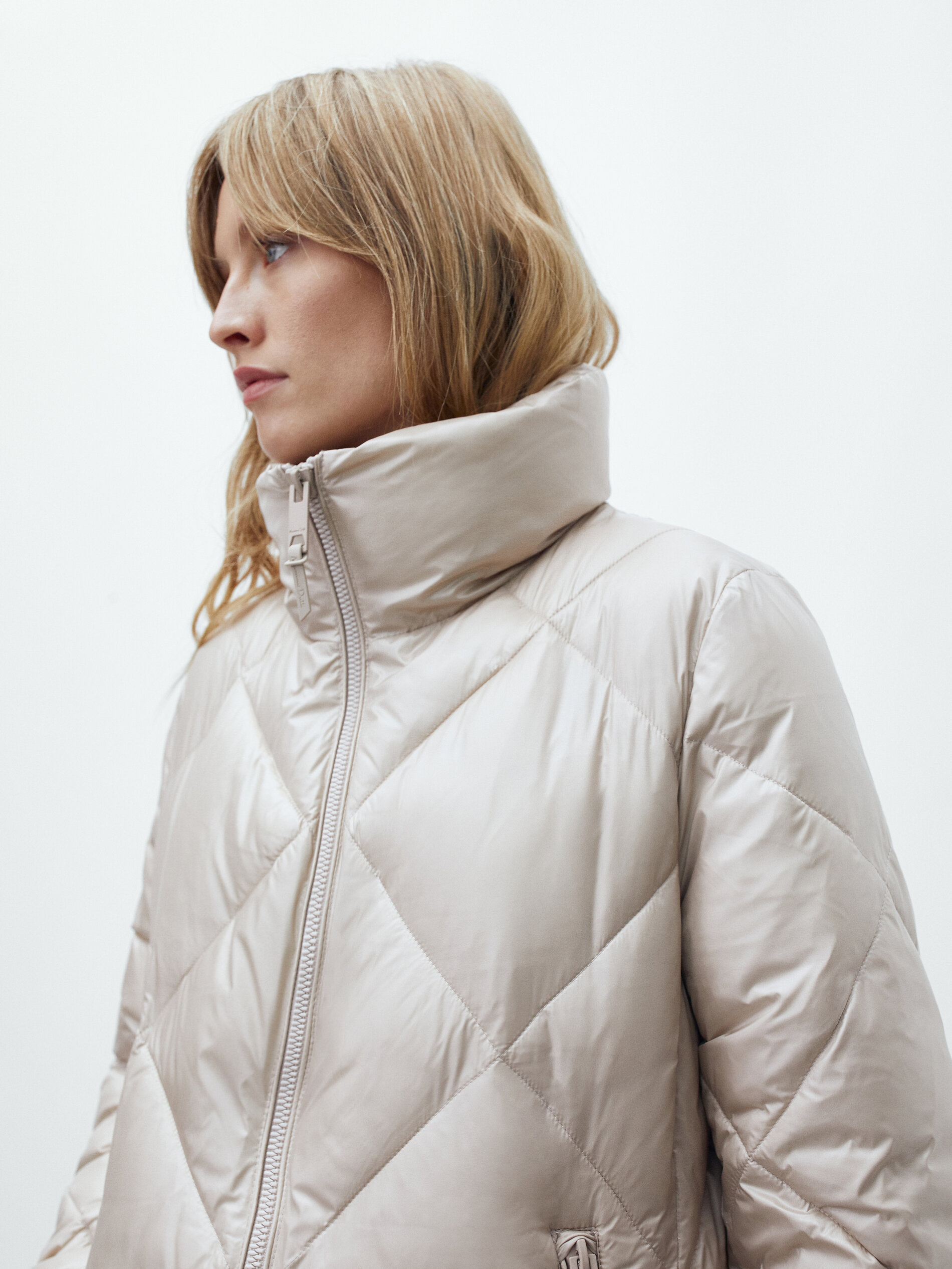 quilted jacket with high neck