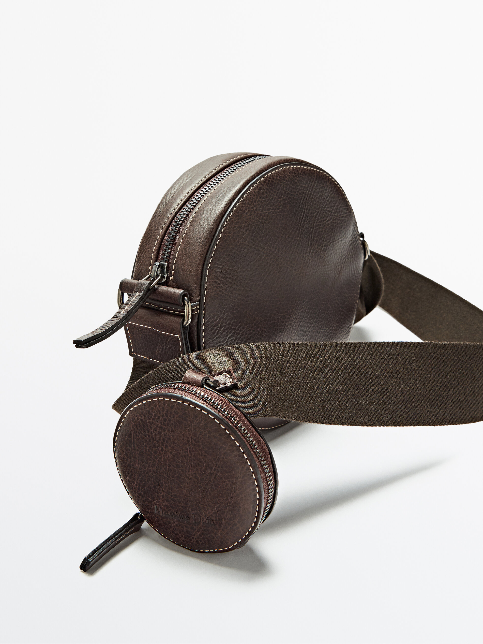 null´s Round leather handbag with mini bag Massimo Dutti Vietnam