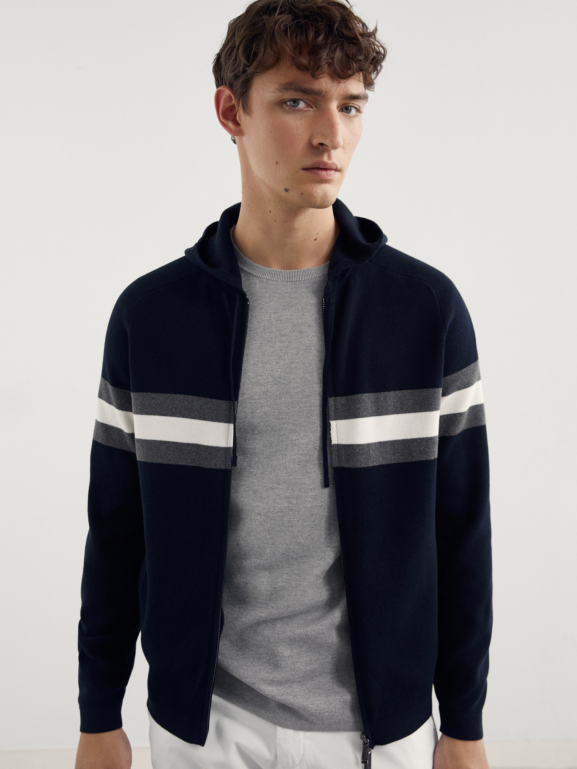 s Striped cotton knit cardigan Massimo 