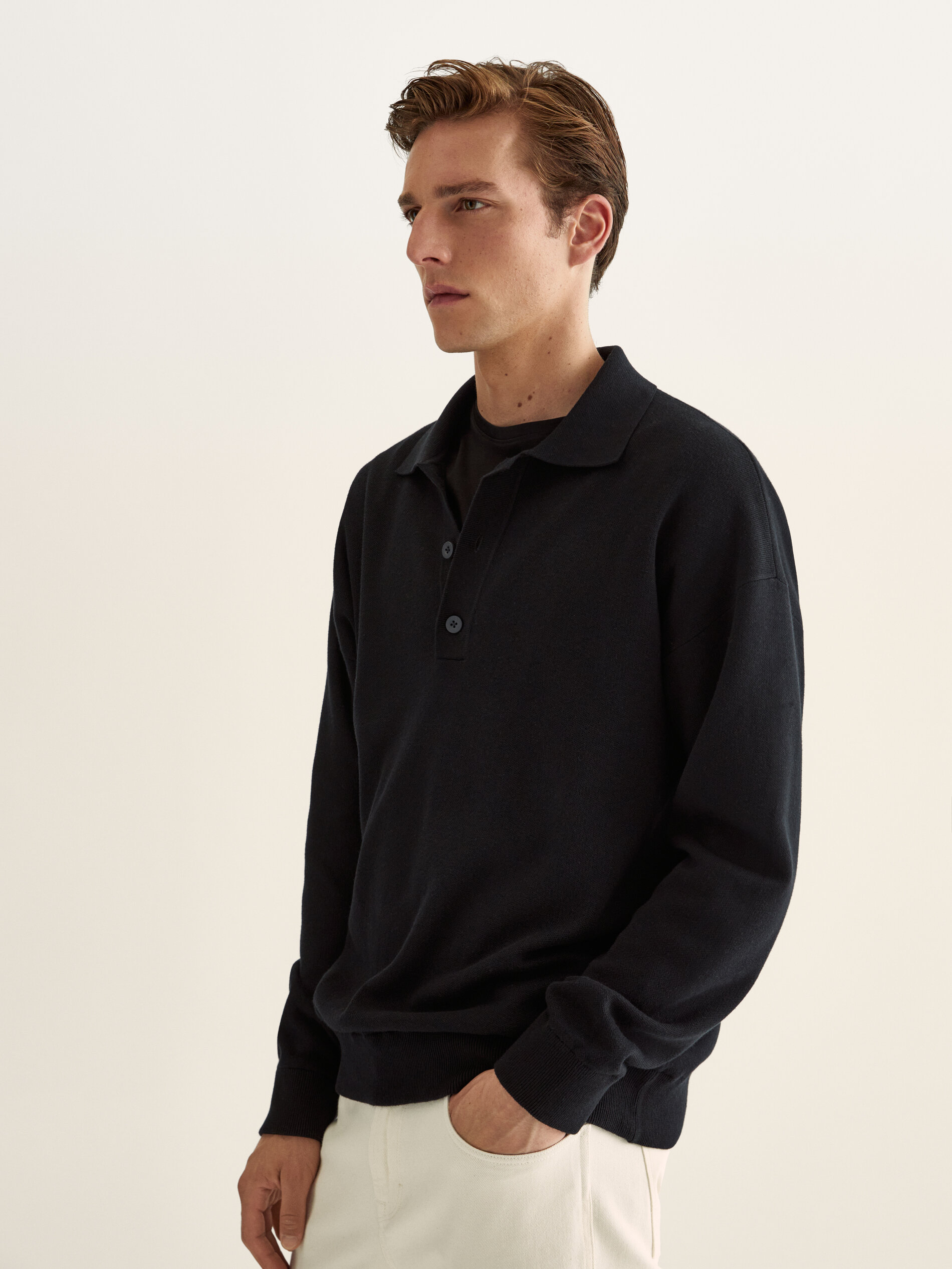 jacquard polo sweater