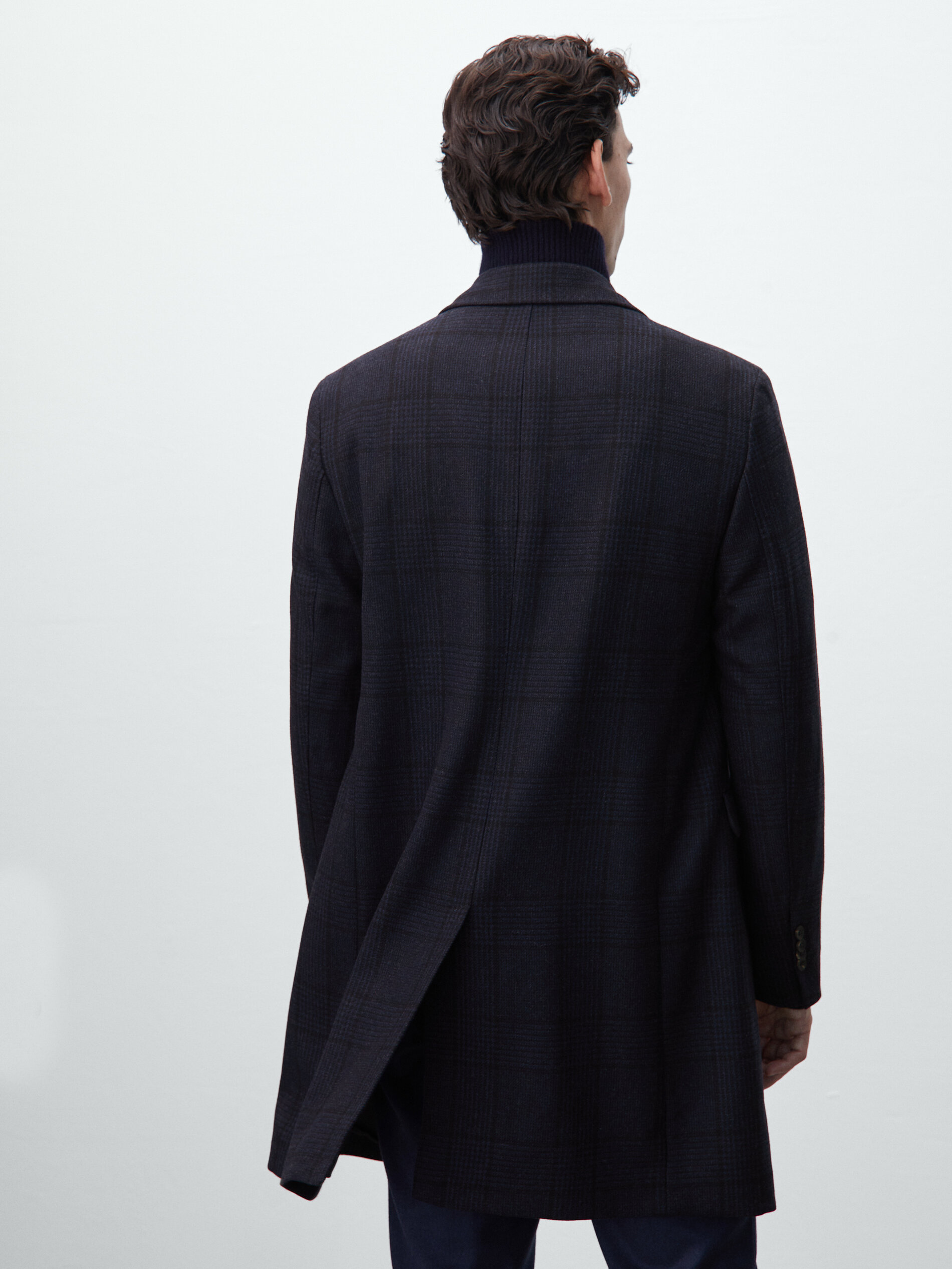 massimo dutti checked wool coat