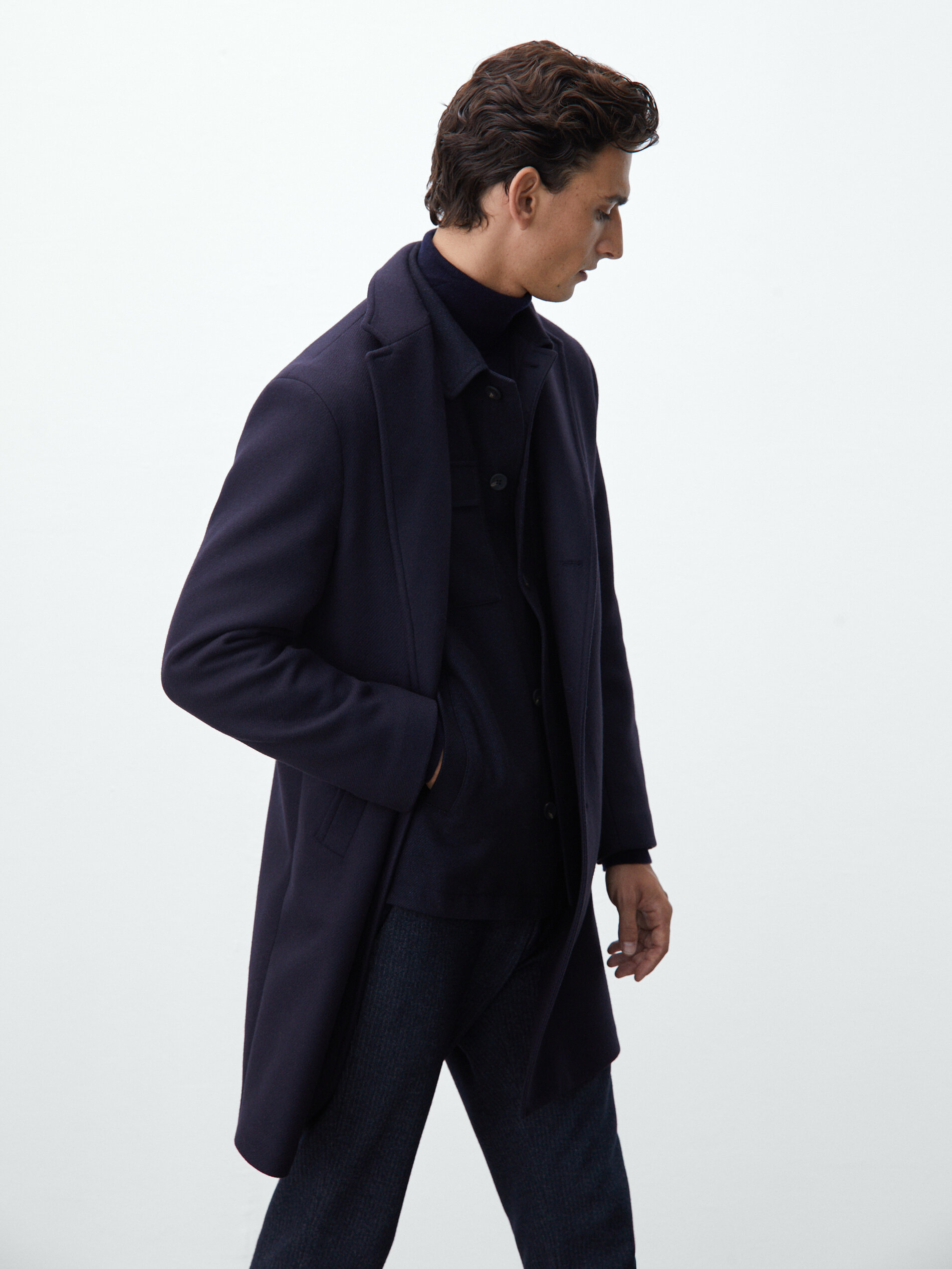 massimo dutti navy coat