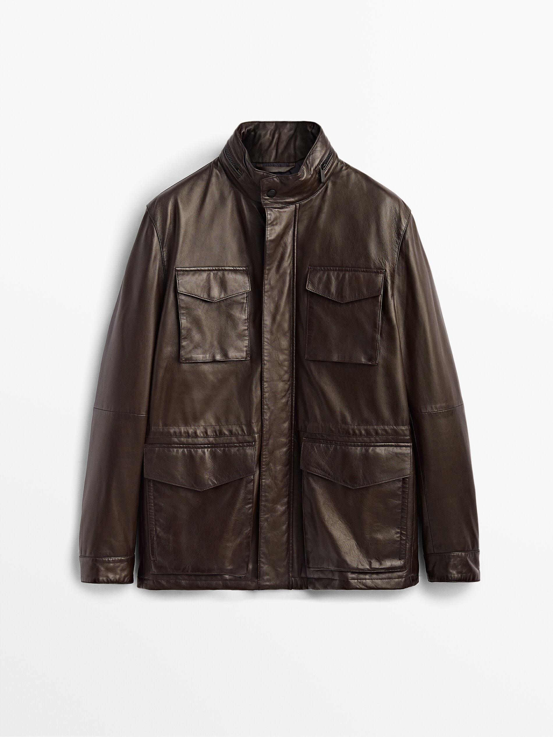 leather cargo jacket