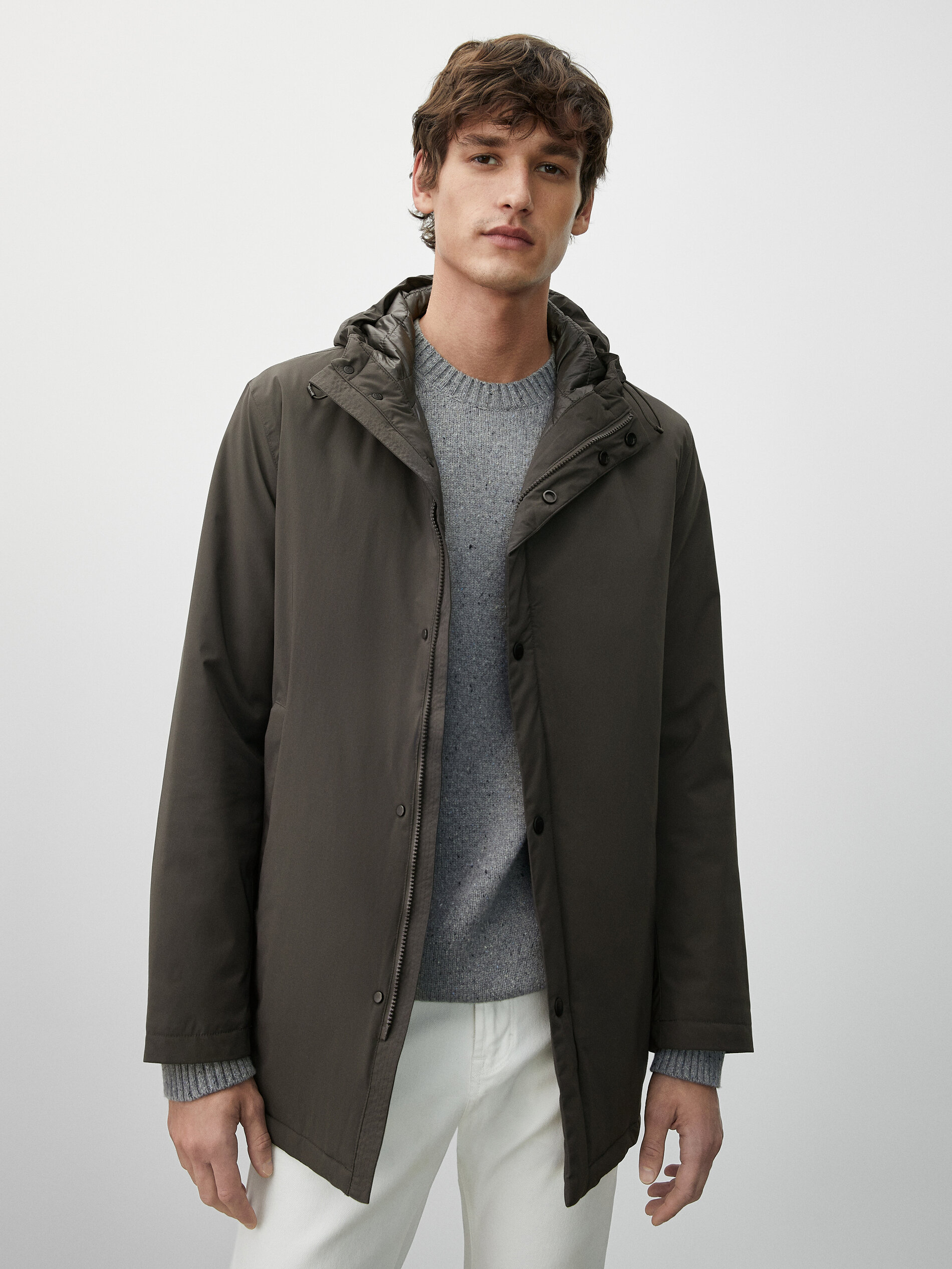 grey lightweight parka