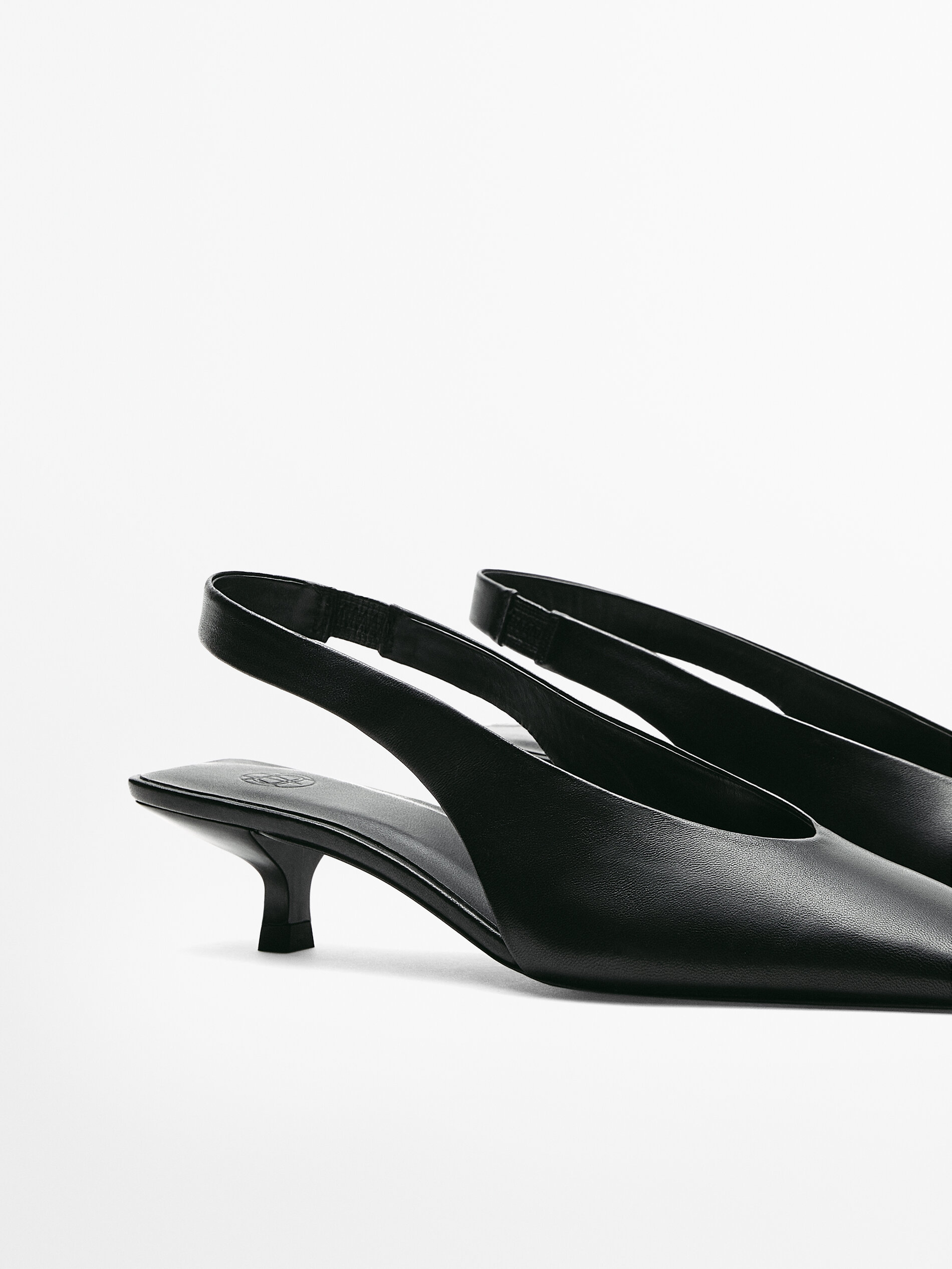 black leather mules low heel