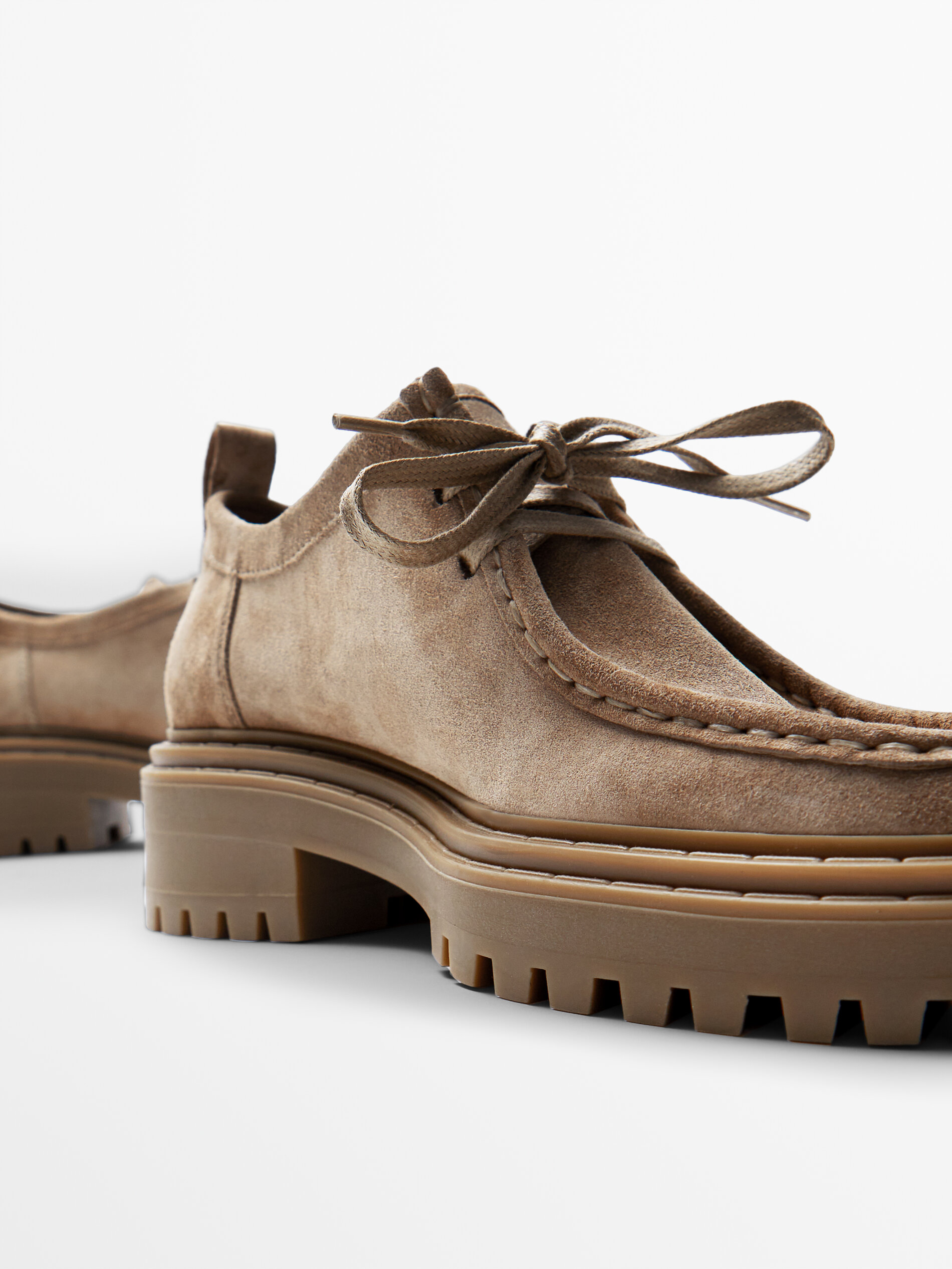 brown suede flat shoes