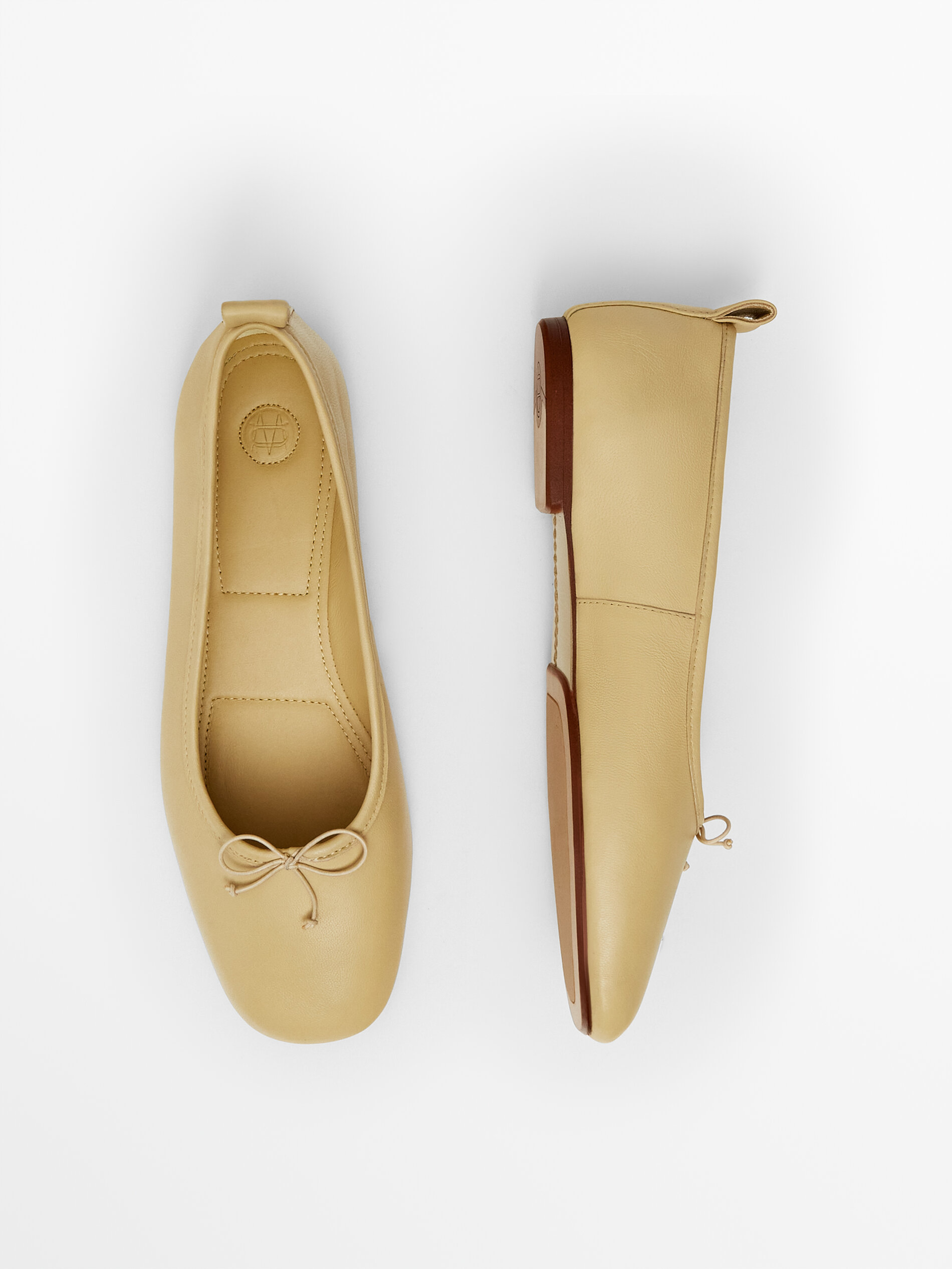 null´s Yellow soft leather ballet flats