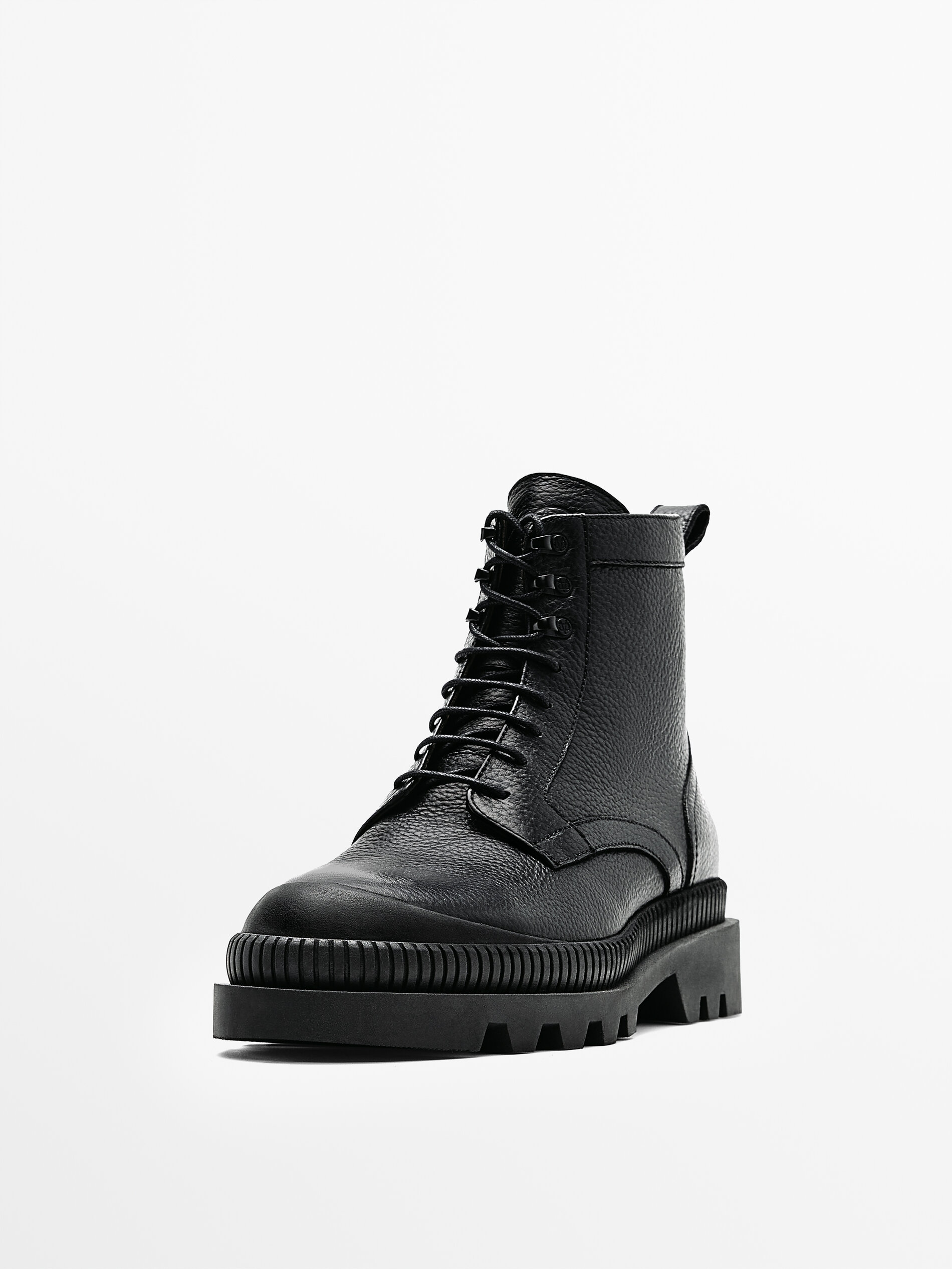 massimo dutti combat boots